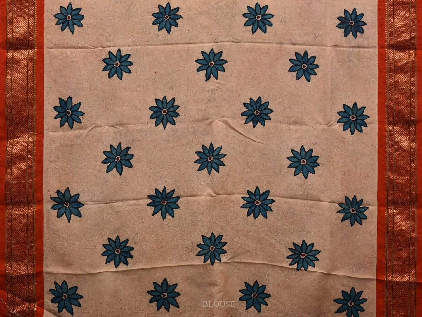 Yellow Kalamkari Hand Painted Paithani Silk Handloom Saree with Floral Design KL0575