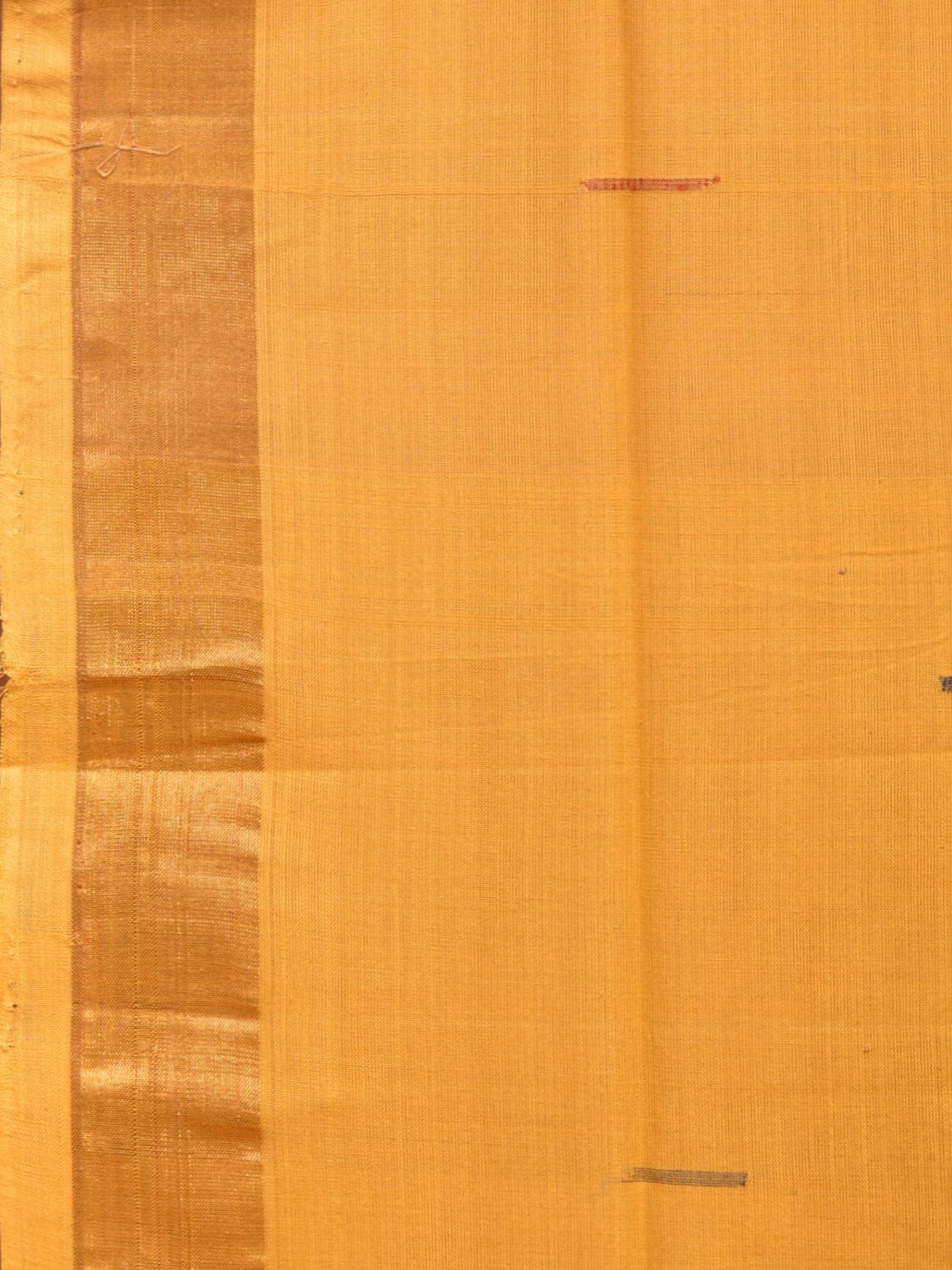 Yellow Khadi Cotton Handloom Saree with Buta and Strip Pallu Design kh0652