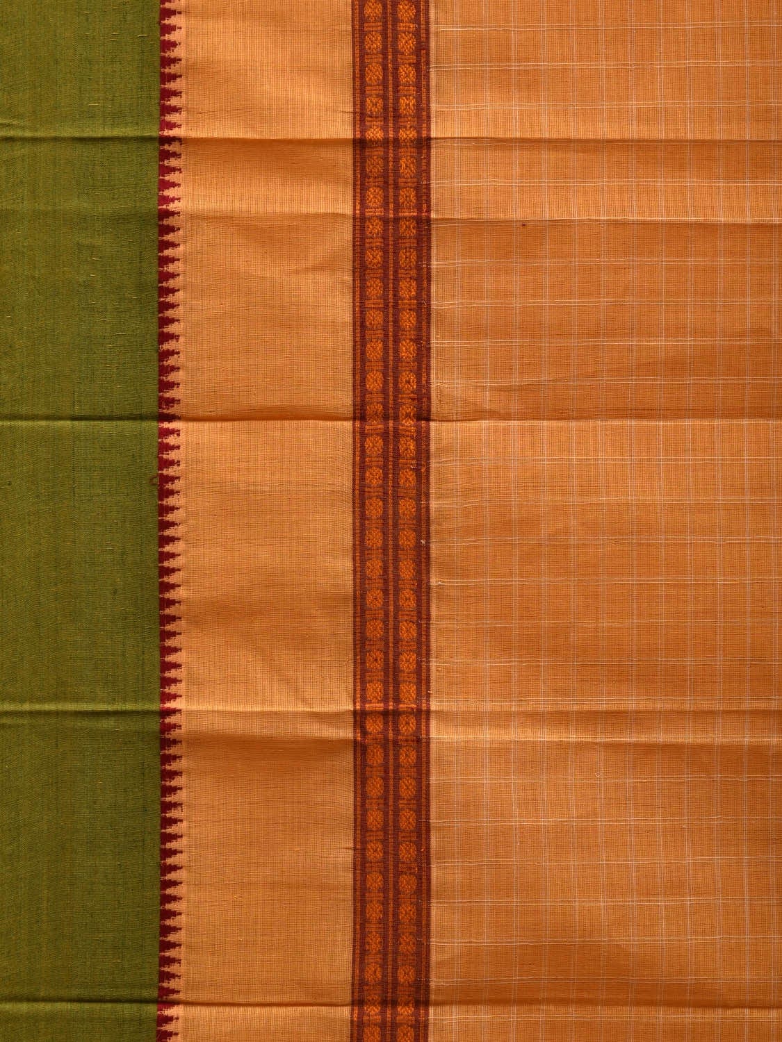 Yellow Narayanpet Cotton Handloom Saree with Checks Design No Blouse np0535