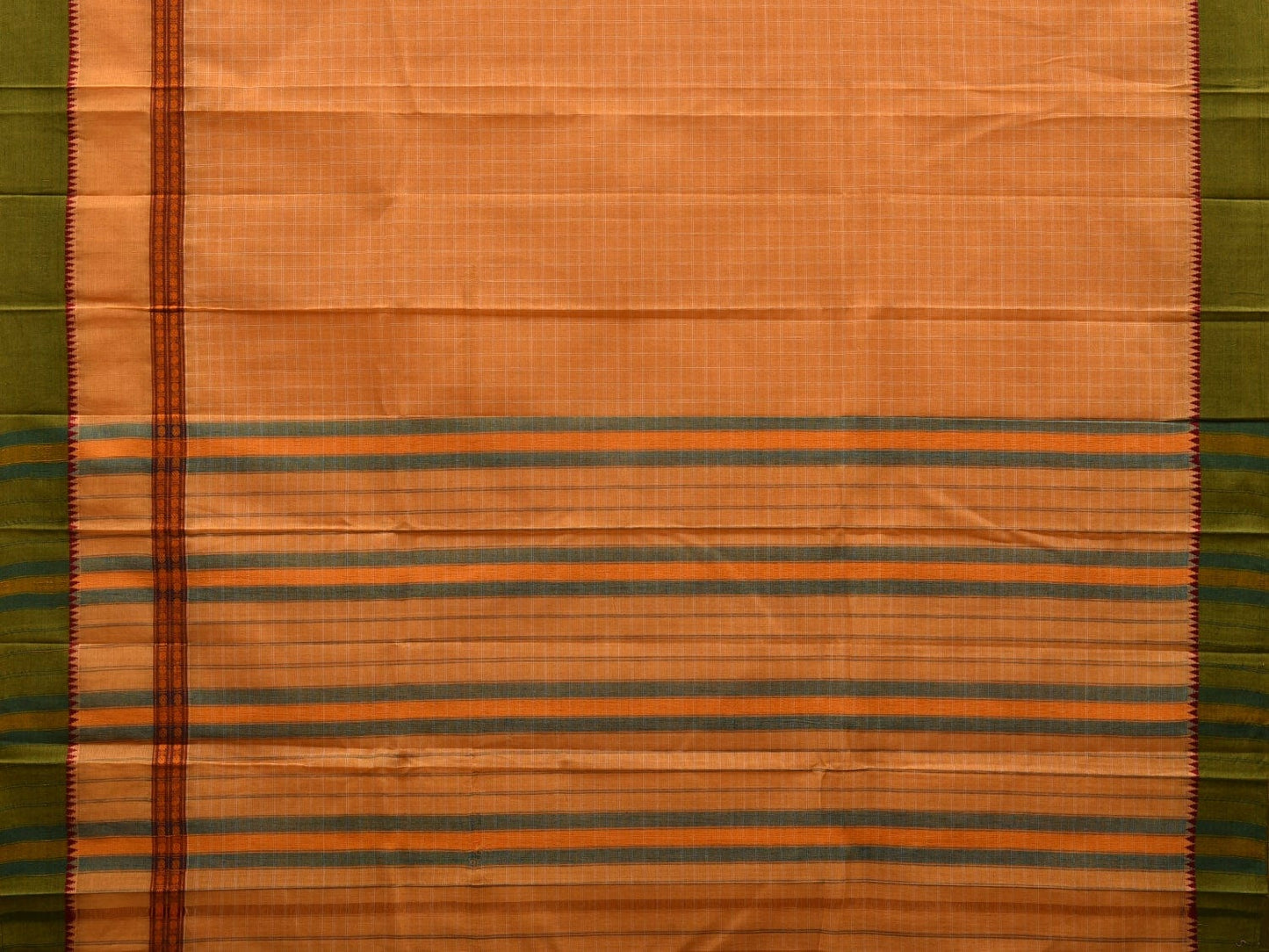 Yellow Narayanpet Cotton Handloom Saree with Checks Design No Blouse np0535