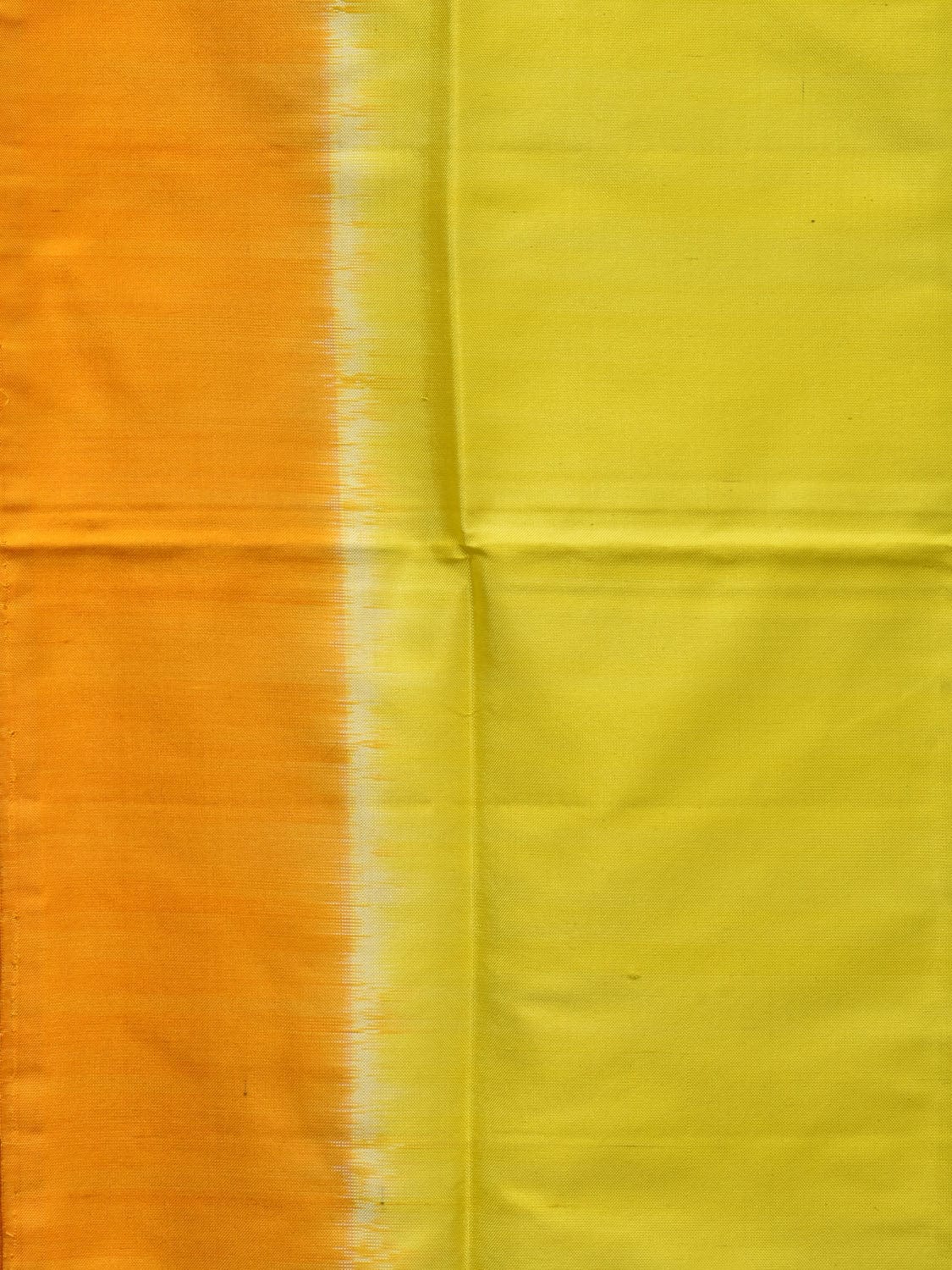 Yellow Pochampally Ikat Silk Handloom Plain Saree with Pallu Design i0738