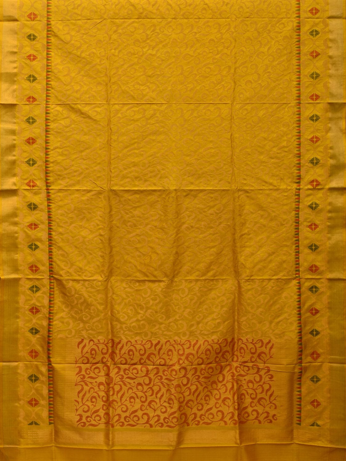 Yellow Uppada Silk Handloom Saree with All Over and Border Design u1909
