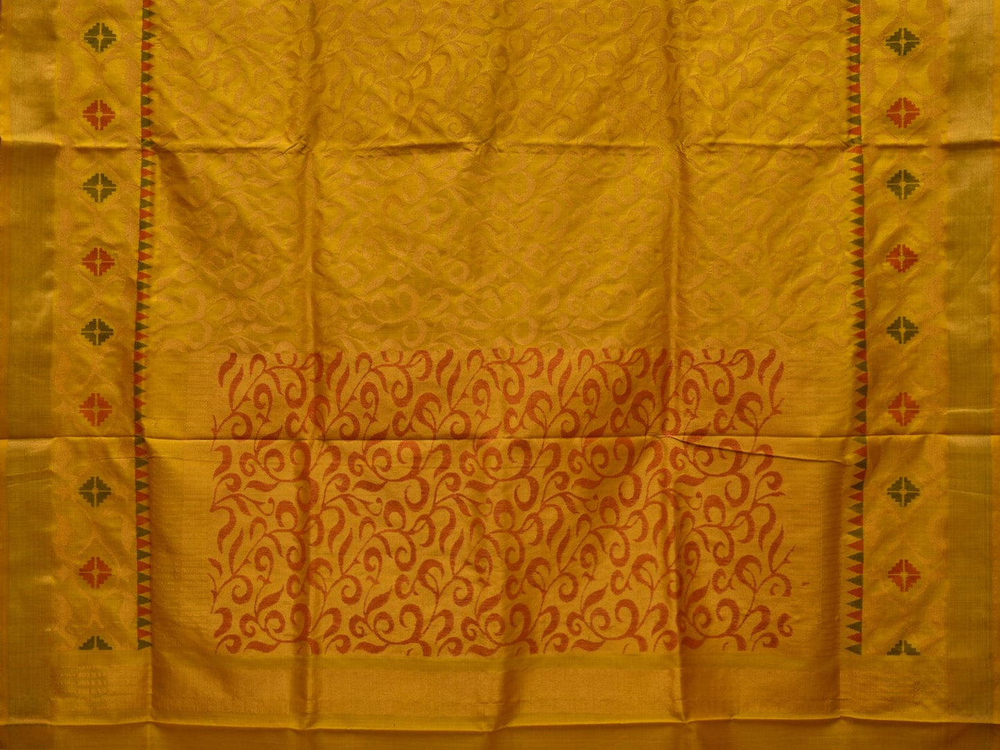 Yellow Uppada Silk Handloom Saree with All Over and Border Design u1909
