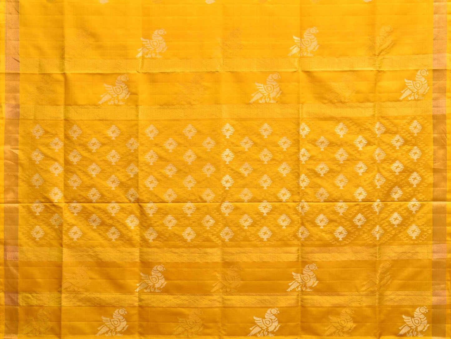 Yellow Uppada Silk Handloom Saree with Birds and Jamdani Pallu Design u1702
