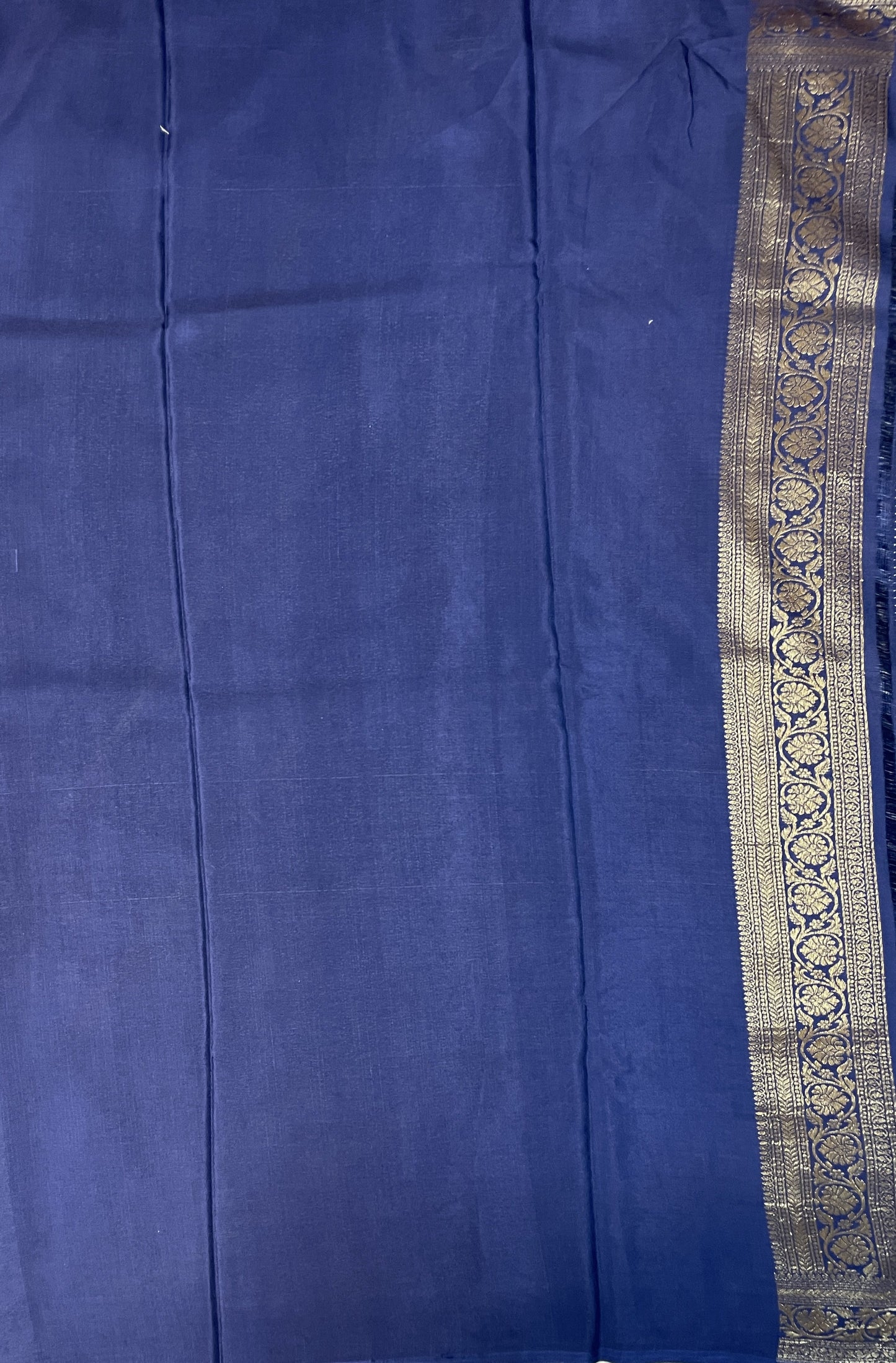 Dark Blue-Luxury Banarasi Crepe Saree  B0503ds