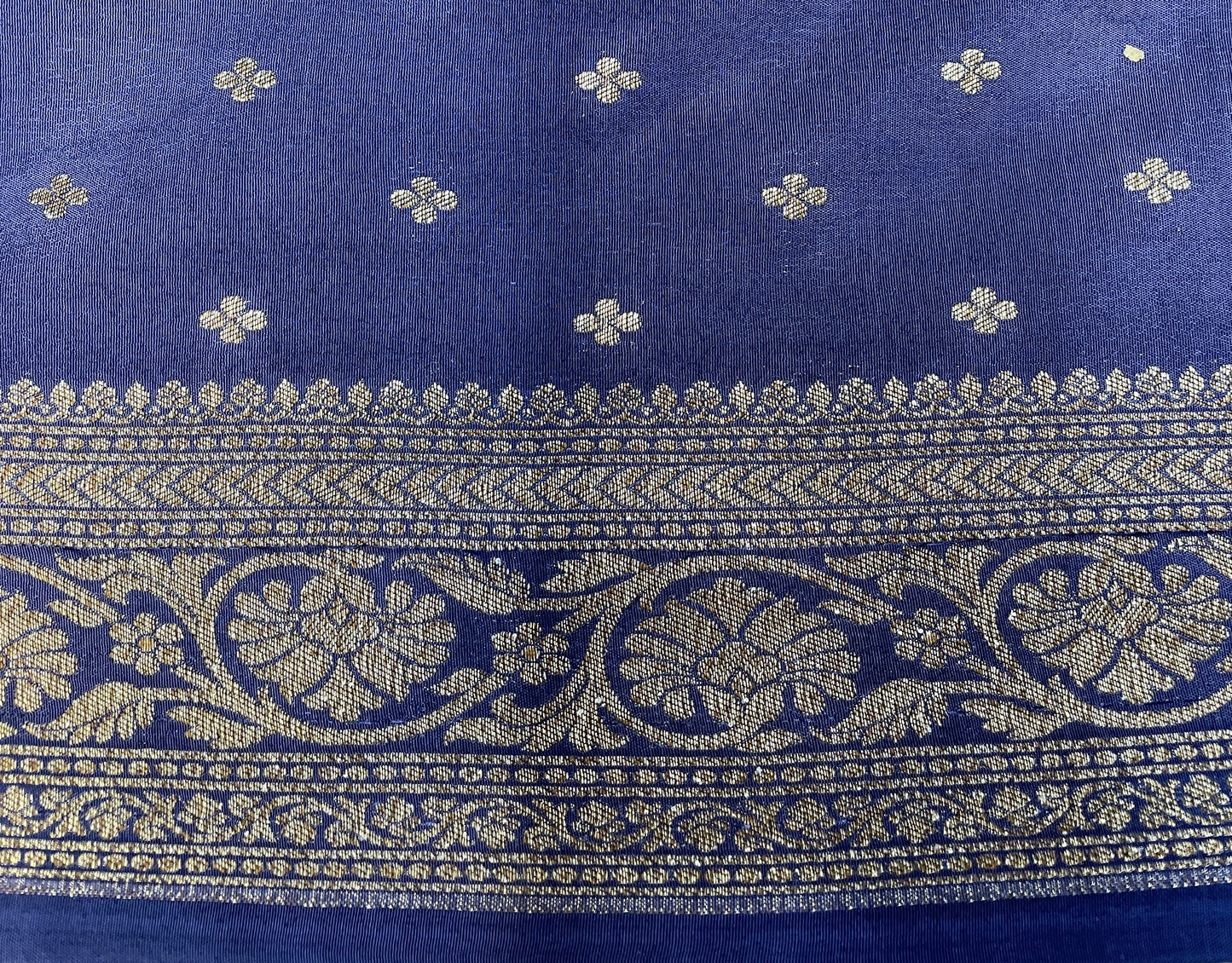 Dark Blue-Luxury Banarasi Crepe Saree  B0503ds