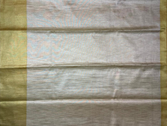 Mustard Banaras Tissue with Body and Temple Zari Border Design b0258ds