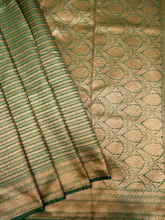 Regal Emerald Green Banarasi Katan Silk Saree with Rich Gold Zari Brocade DSK0069