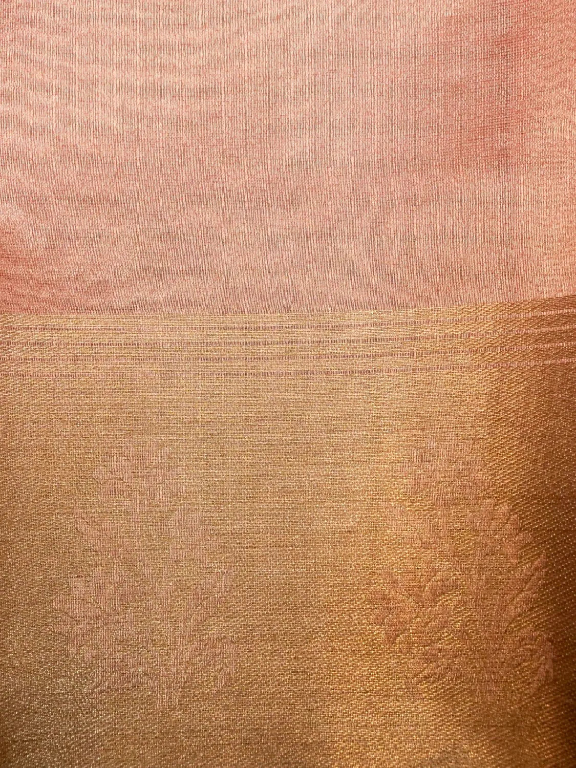 Handloom Peach Banarasi Tissue Silk Saree with Golden Zari Buti DSK0071