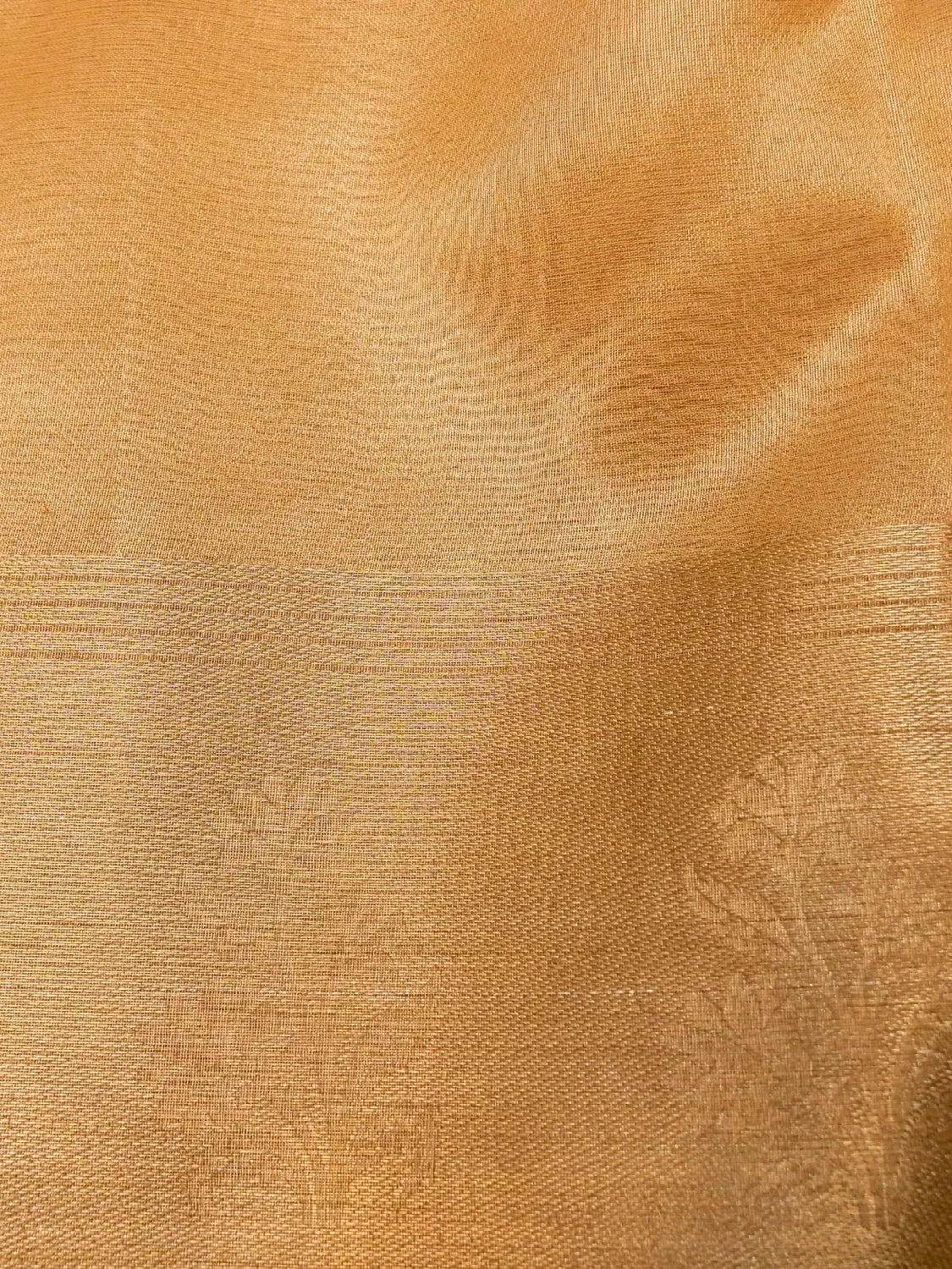 Handloom RUST Banarasi Tissue Silk Saree with Gold Zari Buti DSK00123