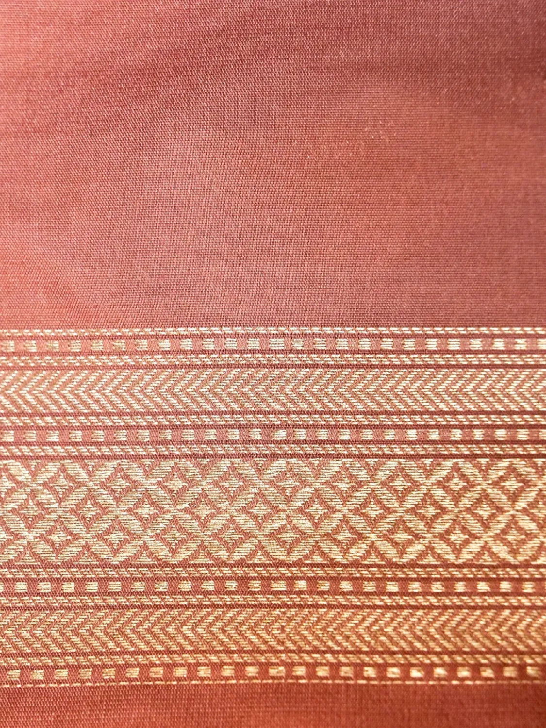 Handloom  Rose Color Banarasi Silk Saree with Antique Golden Zari Jangla Pattern DSK0080