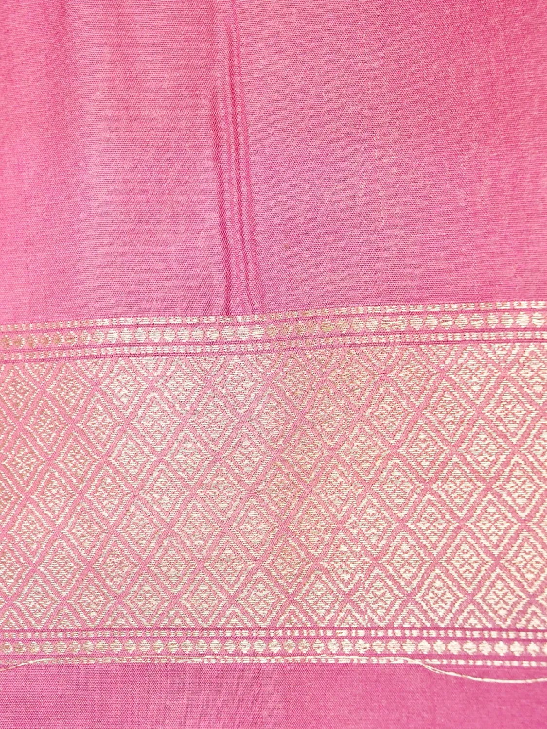 Handloom Raspberry Pink Banarasi Silk Saree with golden Zari Jangla Weave DSK0083