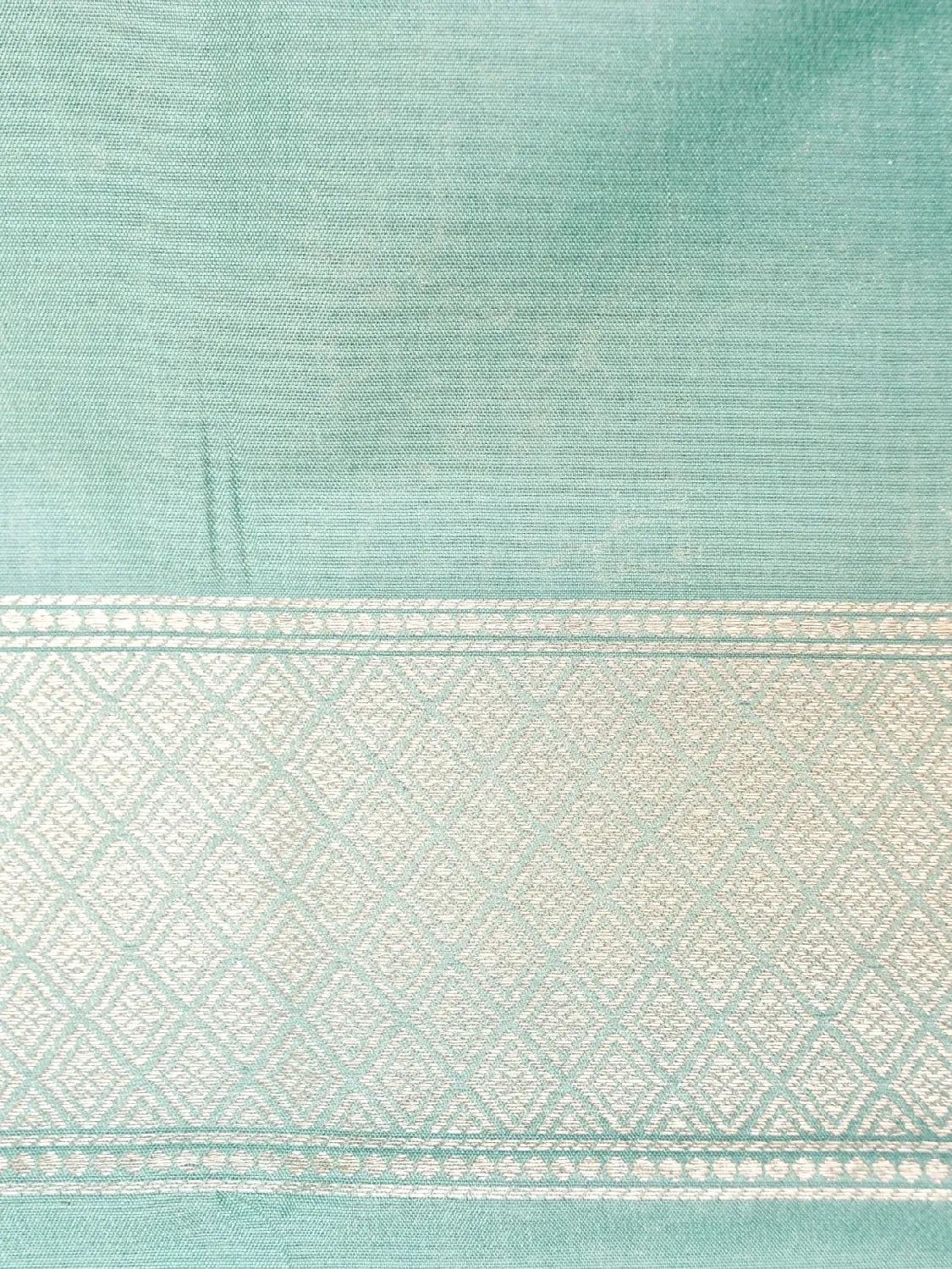 Handloom Ice Blue Banarasi Silk Saree with golden Zari Jangla Weave DSK0085