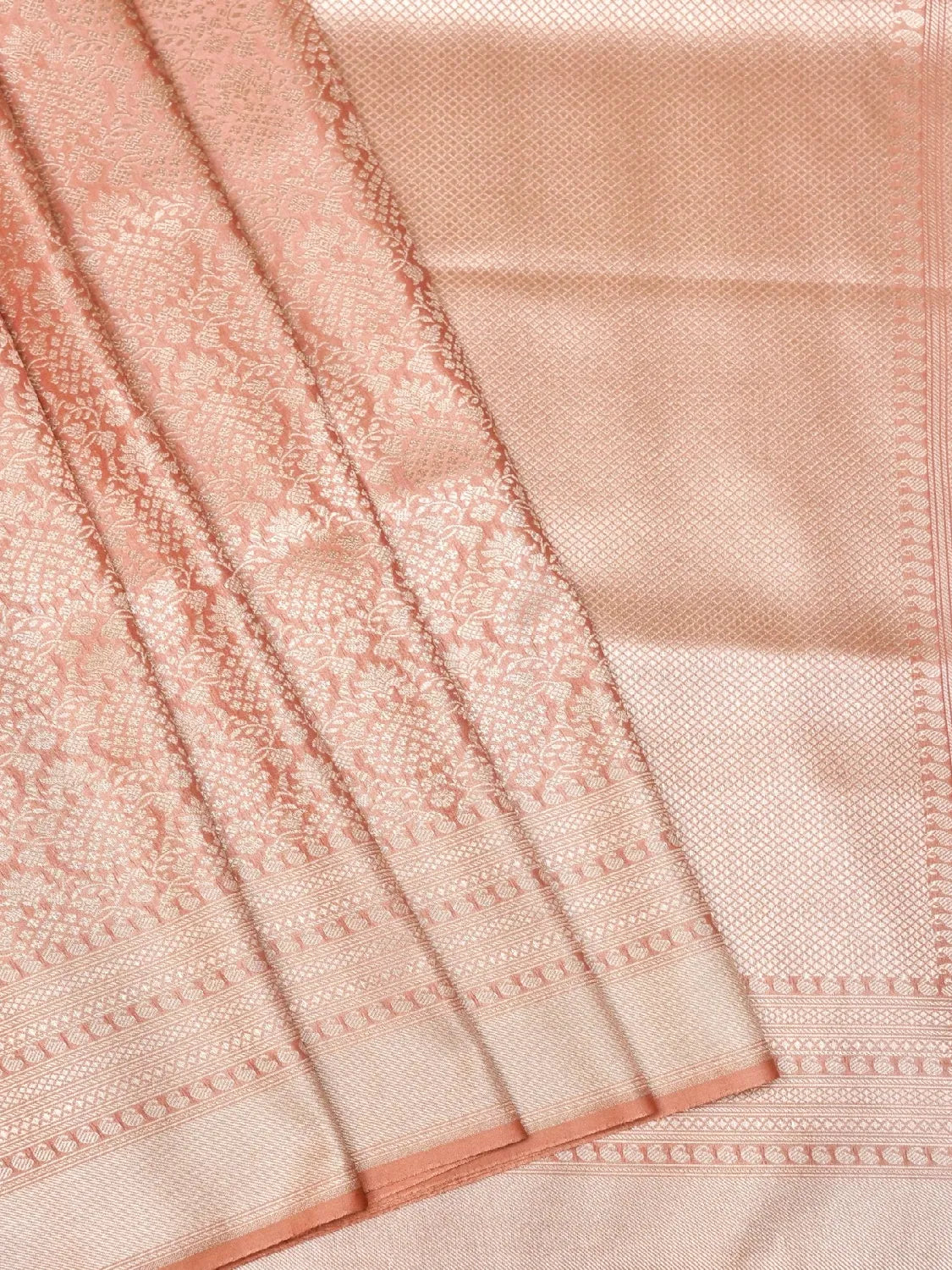 Handloom Dusty Onion Pink Banarasi katan Silk Saree with golden Zari Jangla Weave DSK0087
