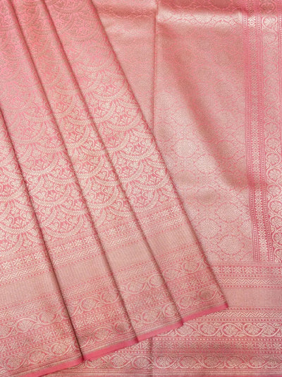 Handloom Gajri Pink Banarasi Silk Saree with Golden Zari Medallion Weave DSK00108