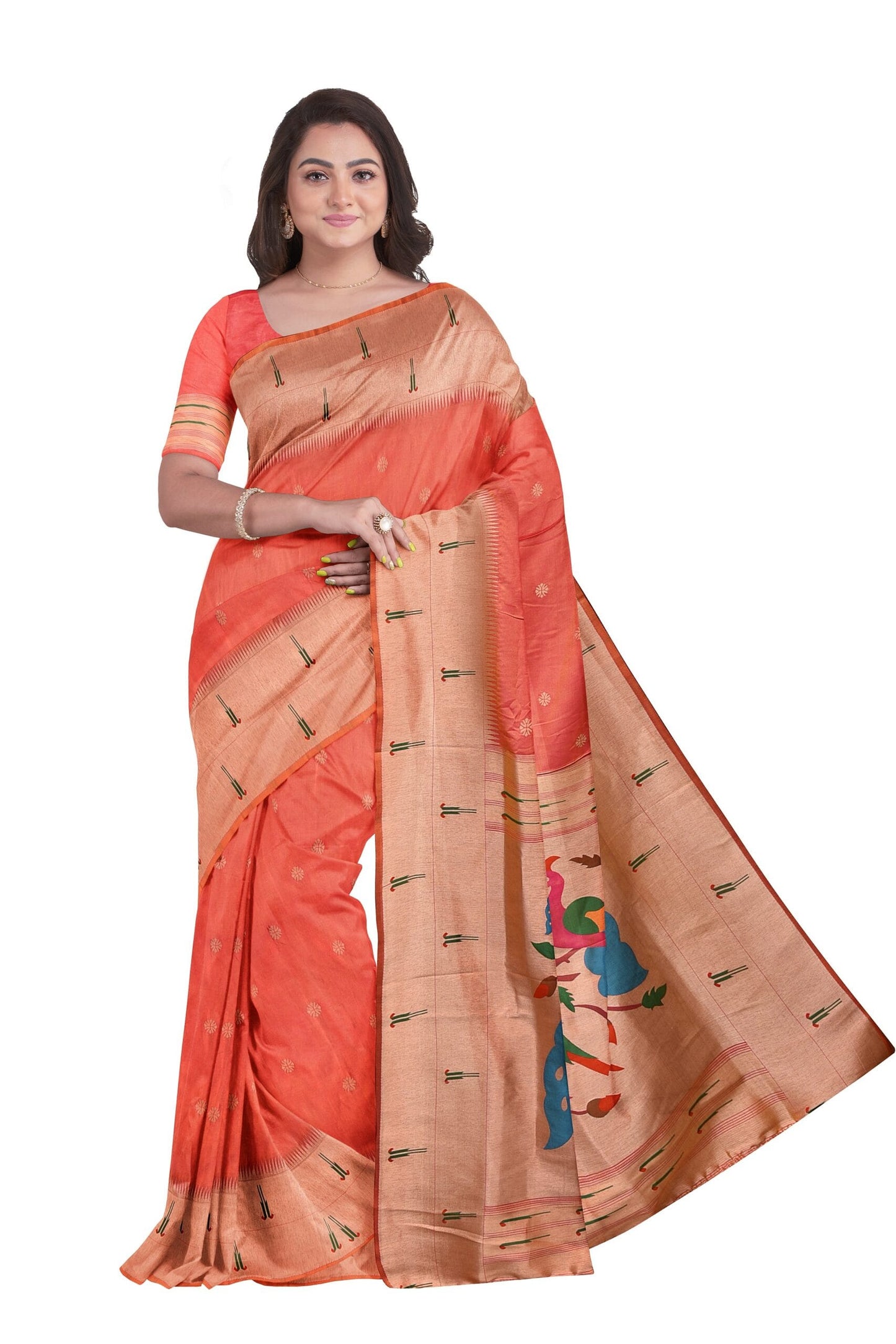 Paithani Viscose Silk with Muniya Border Design at0002