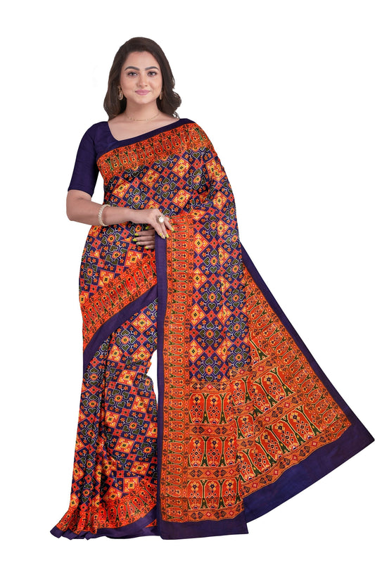 Viscose Silk Ikat Patan Patola Digital Print Design at0006