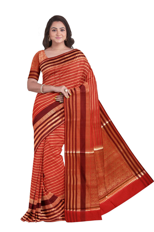 Kanchi Art Silk Saree with Zari Stripes Design at0029
