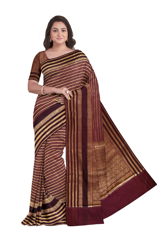 Kanchi Art Silk Saree with Zari Stripes Design at0031