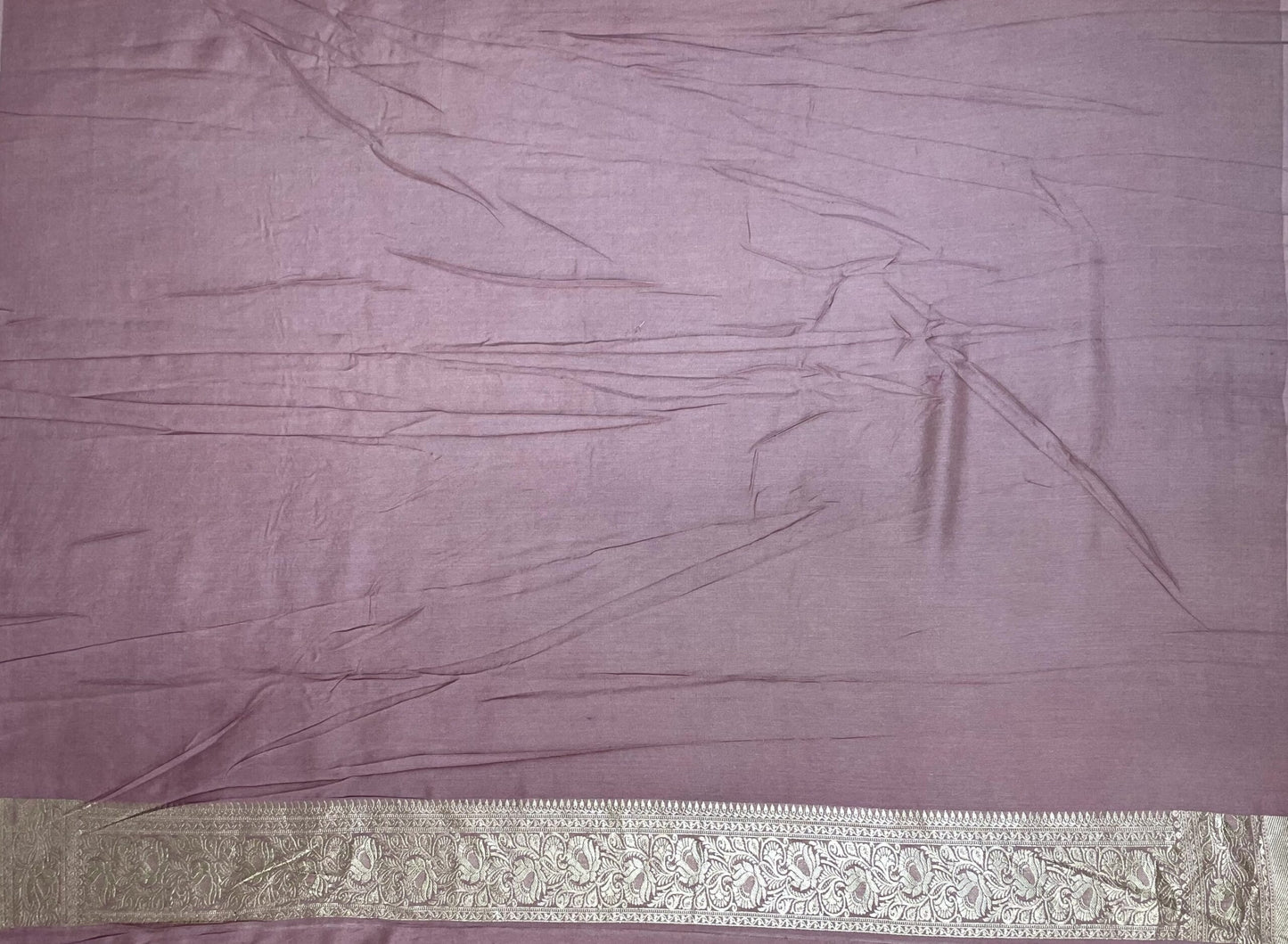 Brown Banaras Katan Silk Saree with Rich Zari Border and Birds and Floral Design b0081ds