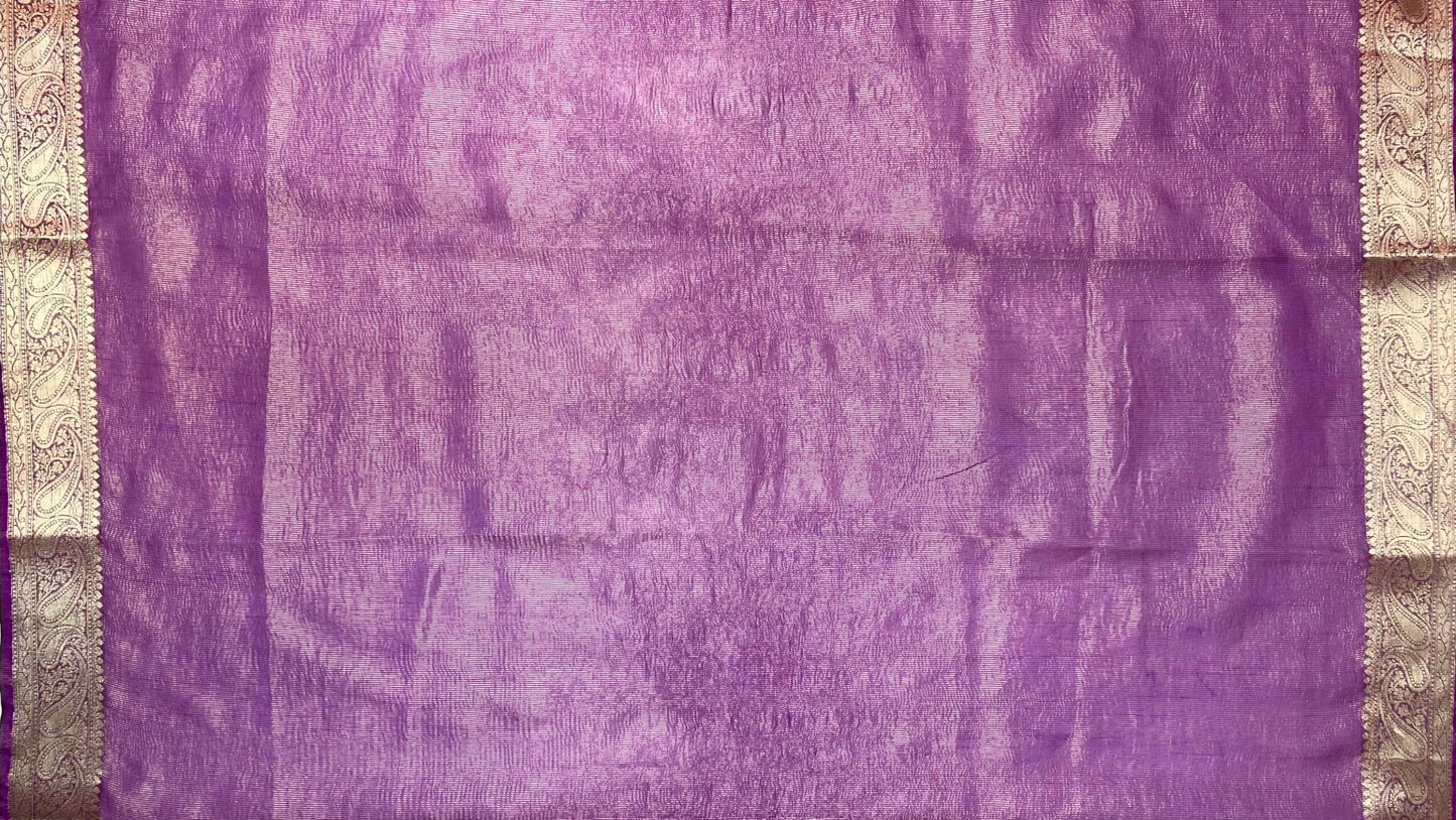 Crush Tissue Saree with Intricate Zari Border Design b0100ds
