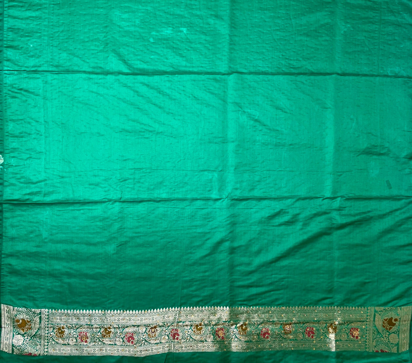 Sea Green Banaras Katan Silk Saree with Body Butti and Stone Work Design b0164ds