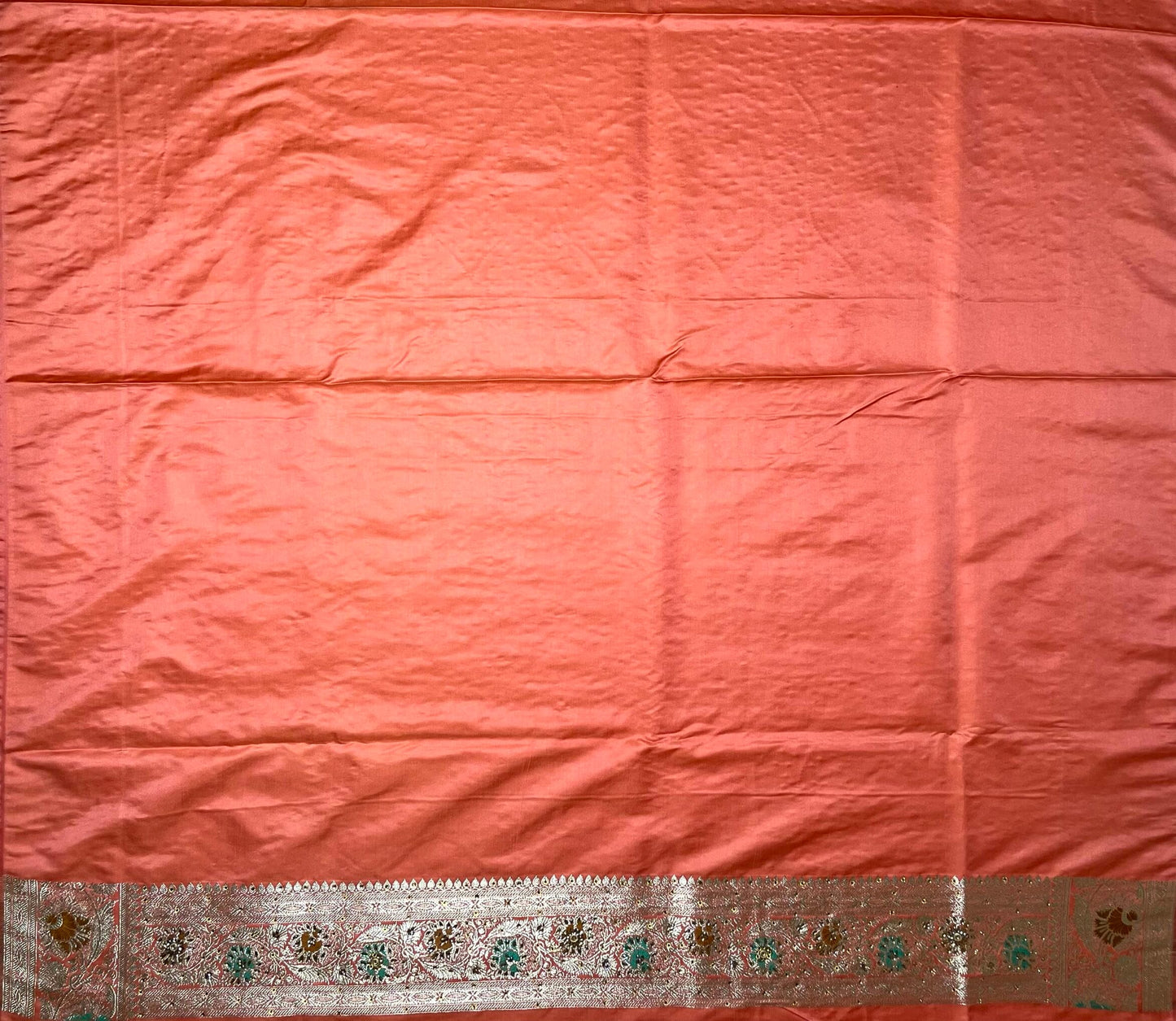 Rust Banaras Katan Silk Saree with Body Butti and Stone Work Design b0170ds
