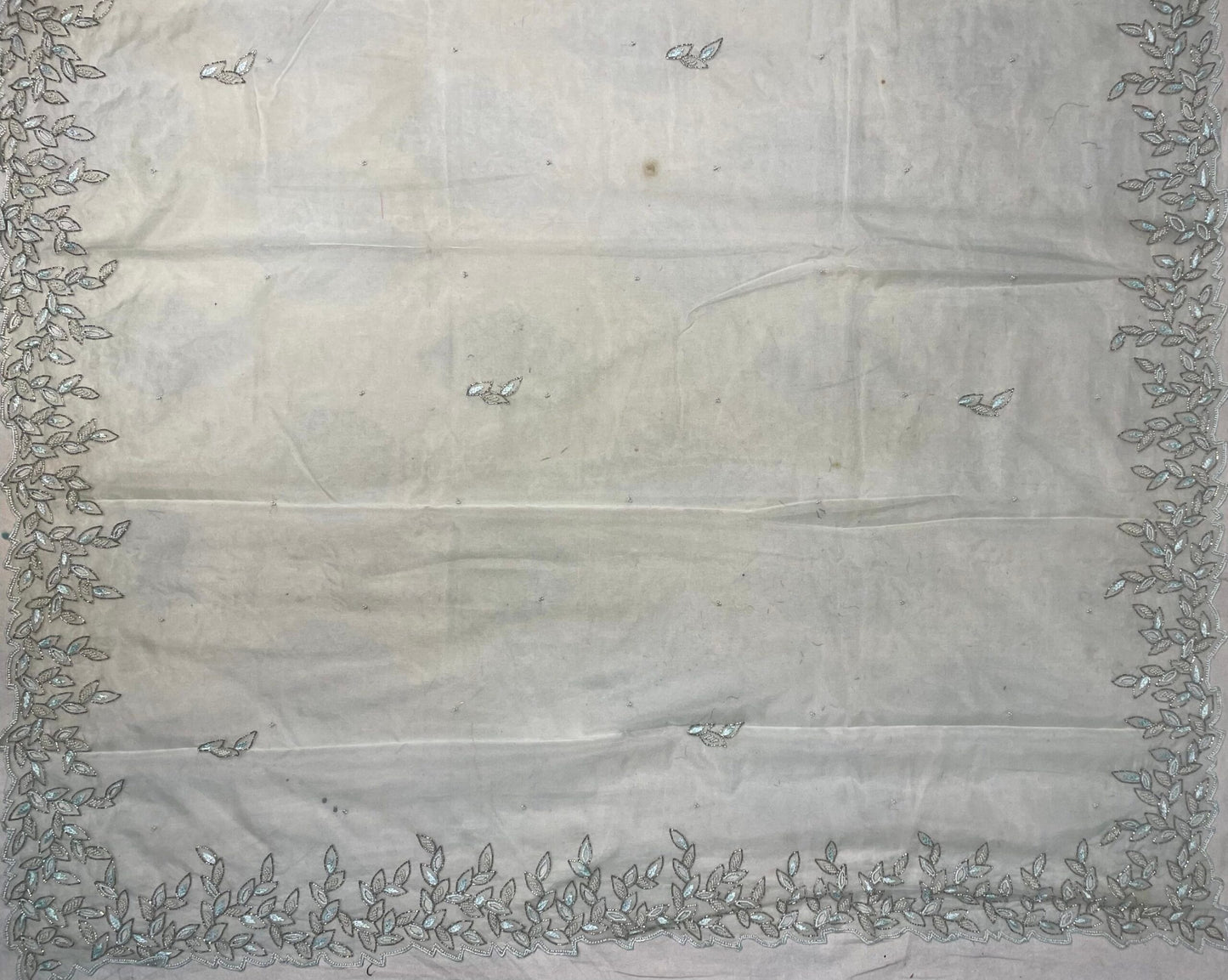 Light Blue Organza Saree with Hand Embroidery with Butta and Border Design b0190ds