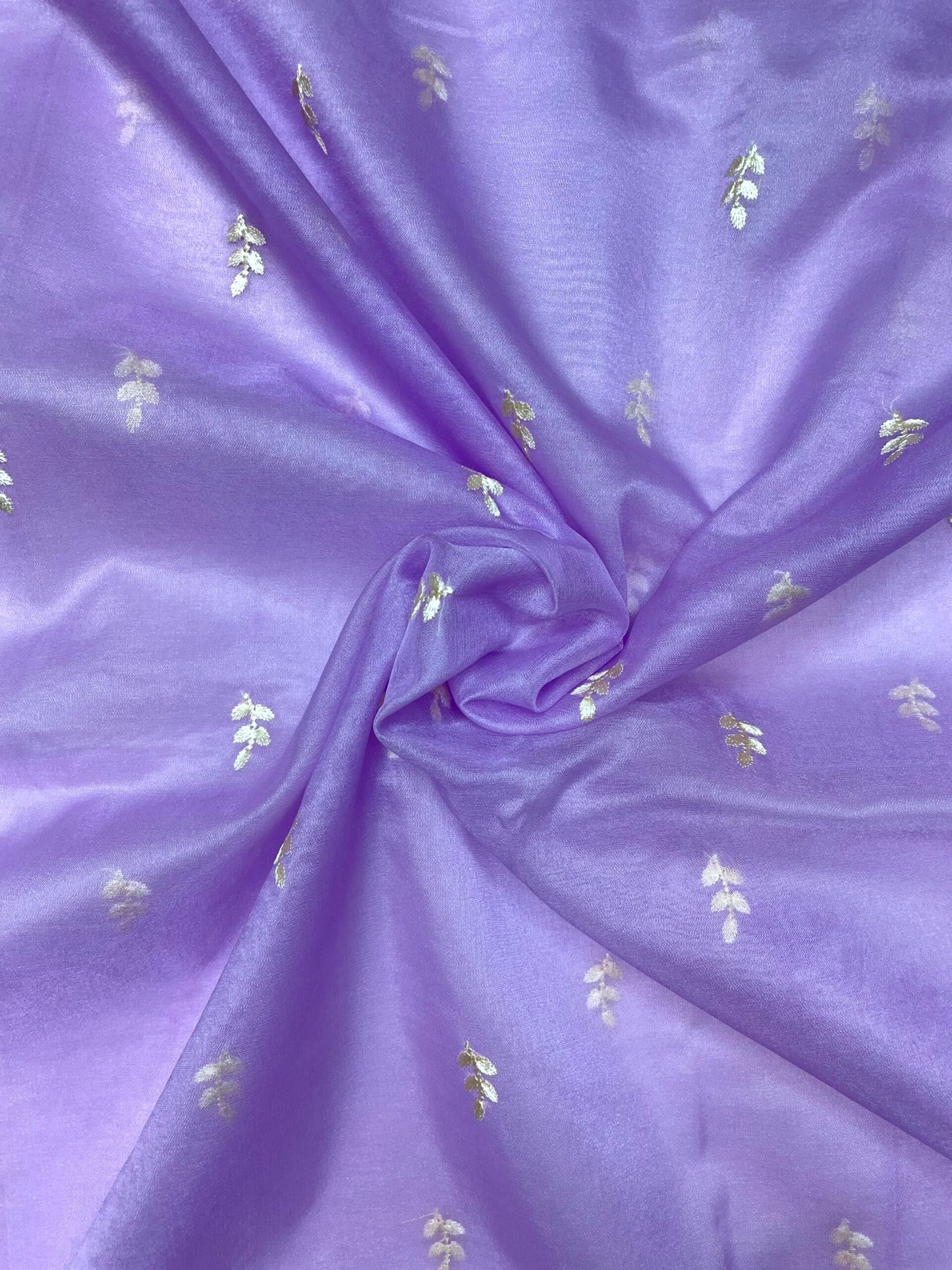 Purple Organza Saree Hand Embroidery with Butta and Border Design b0286ds