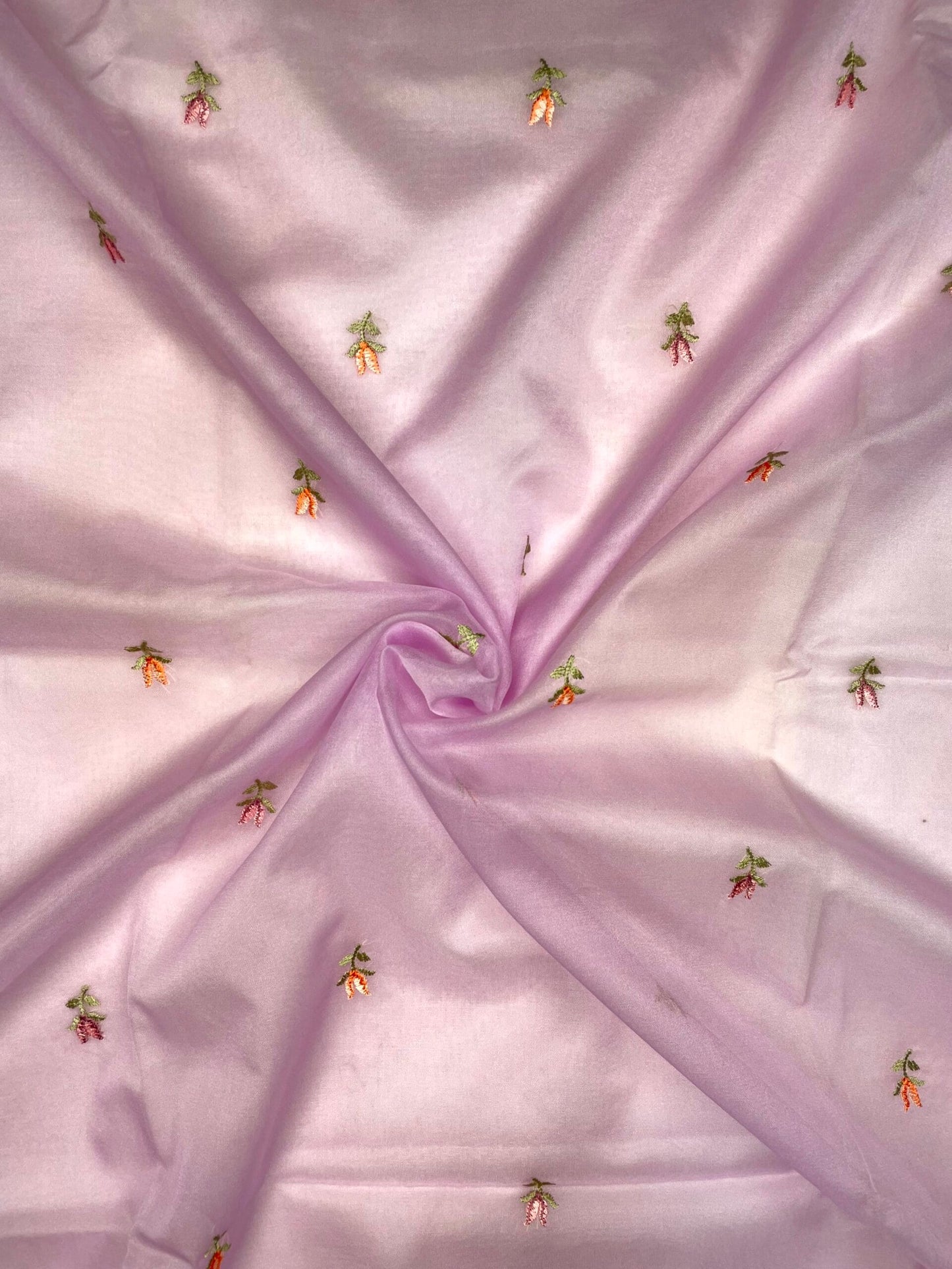 Lavender Organza Saree Embroidery with Butta and Border Design b0291ds