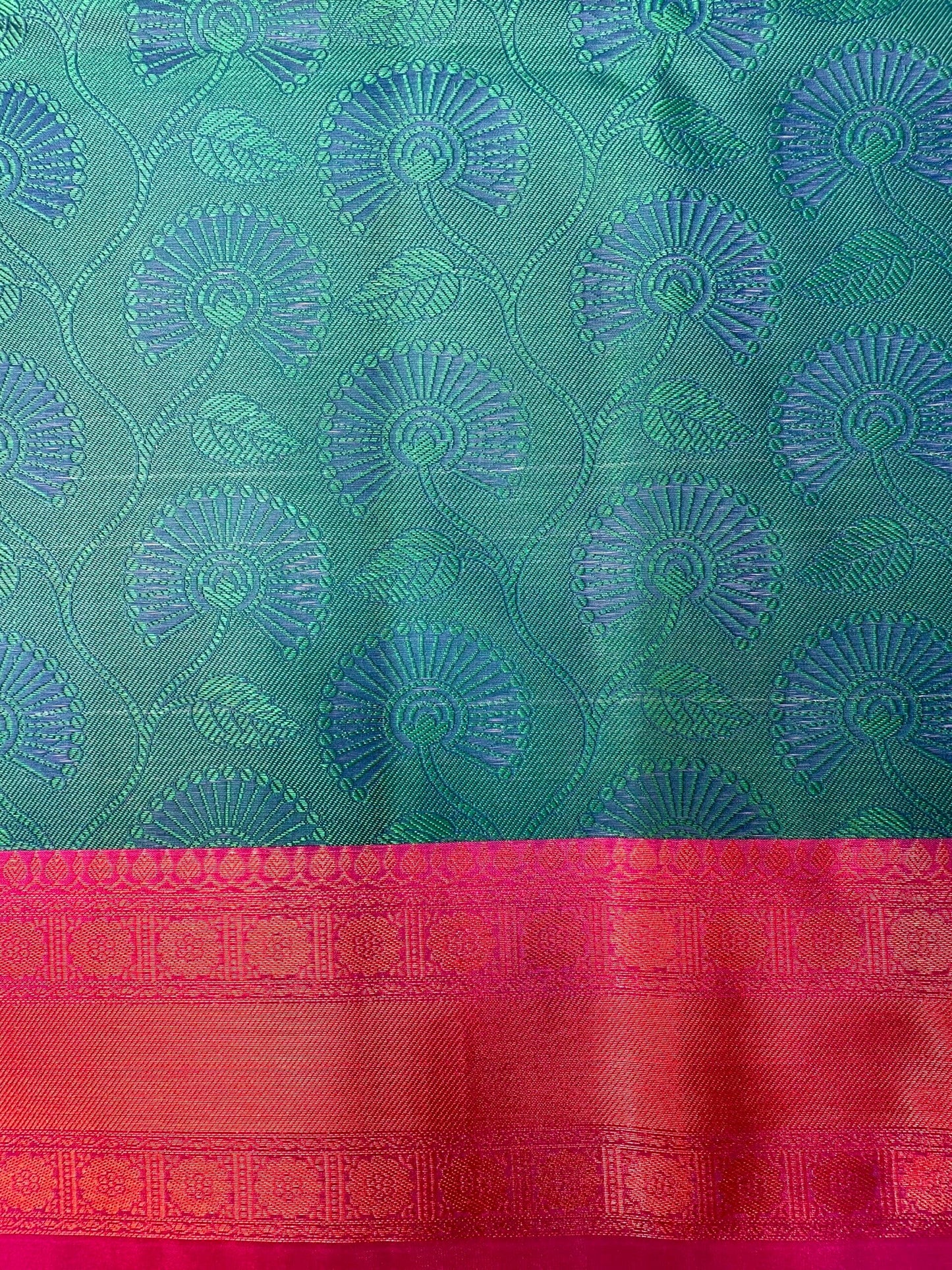 Kora Brocade Saree with Contrast Banaras Border and Allover Body Design b0295ds