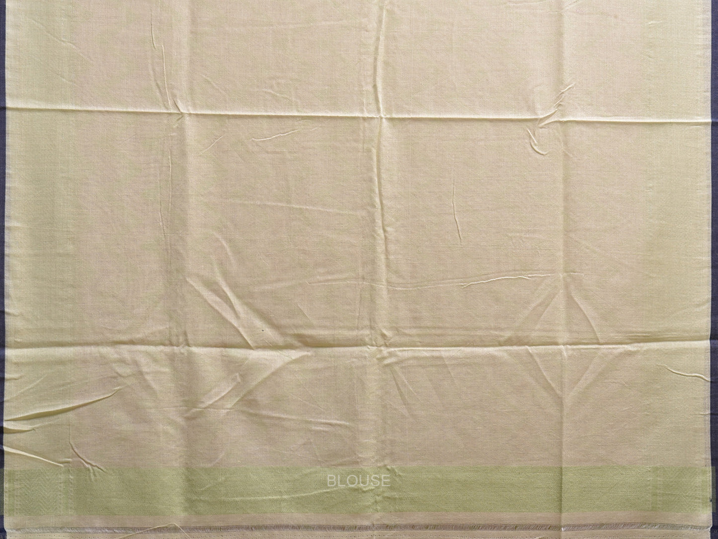 Cream and Light Green Banaras Cut Work Cotton Saree with Zig-Zag Design b0300