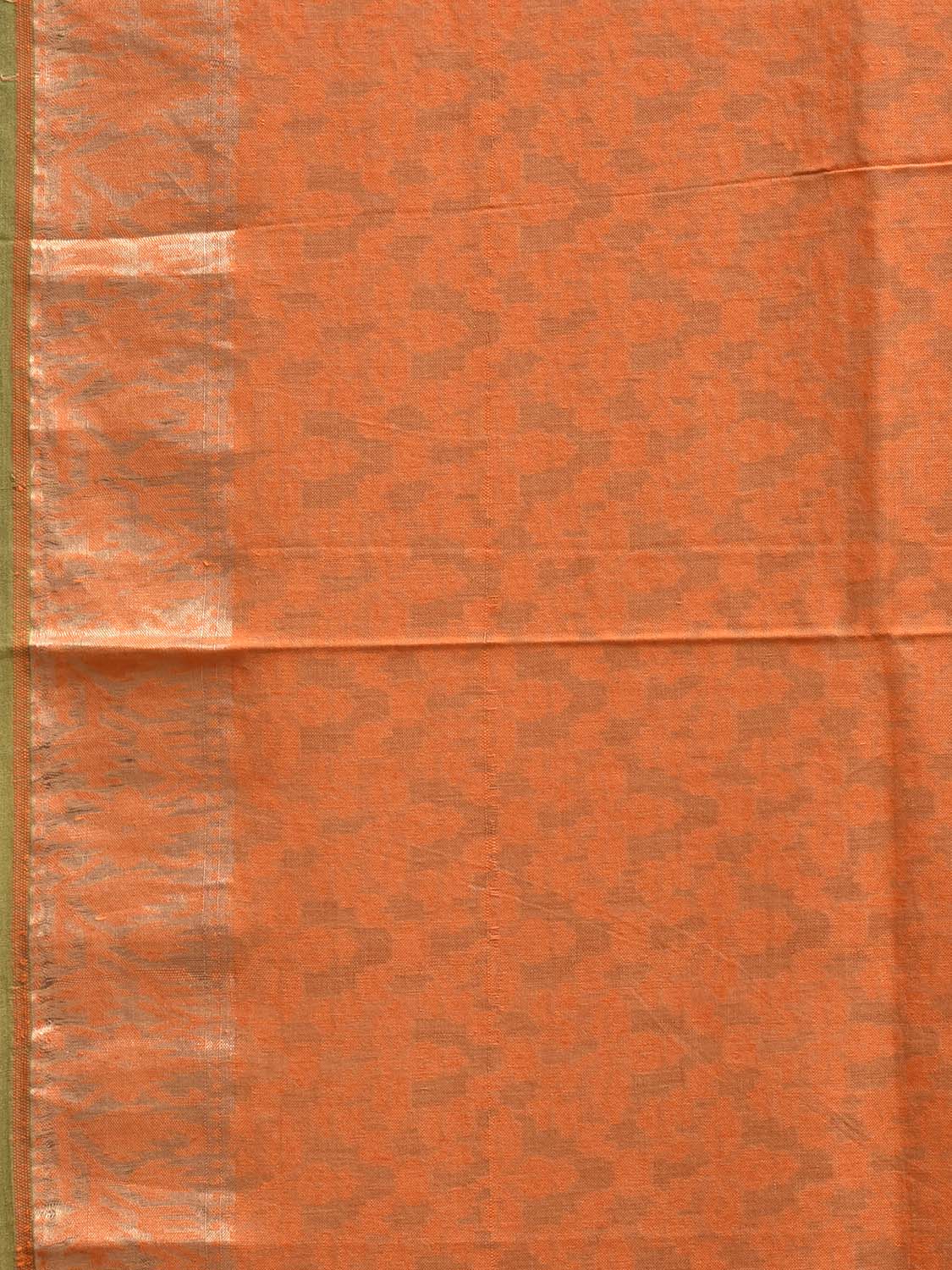 Orange Banaras Cut Work Cotton Saree with Jamdani Design b0304