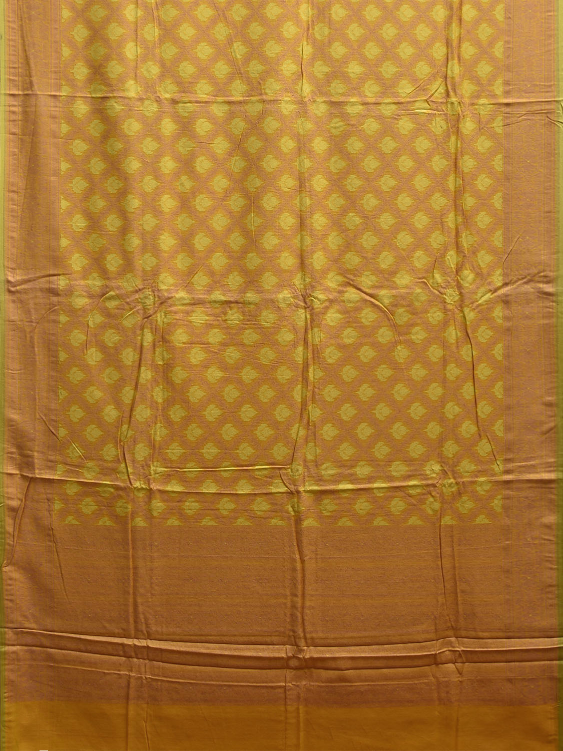Yellow Banaras Cut Work Cotton Saree with Jamdani Grill Design b0305