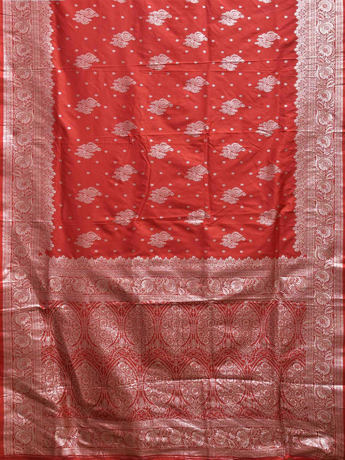 Red Banaras Viscose Silk Saree with Border and Pallu Design b0307