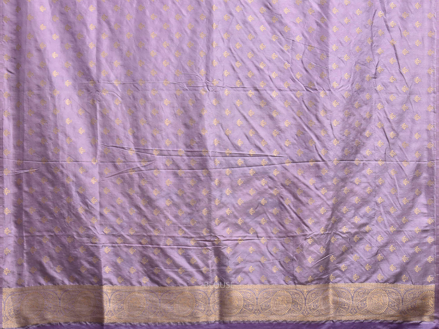 Lavender Banaras Katan Viscose Saree with Peacocks Pallu and Border Design b0318