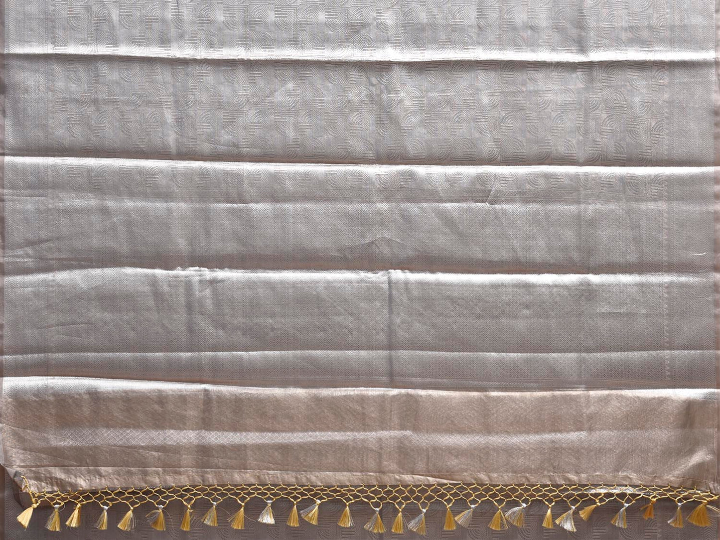Silver Banaras Tissue Saree with All Over Design b0325