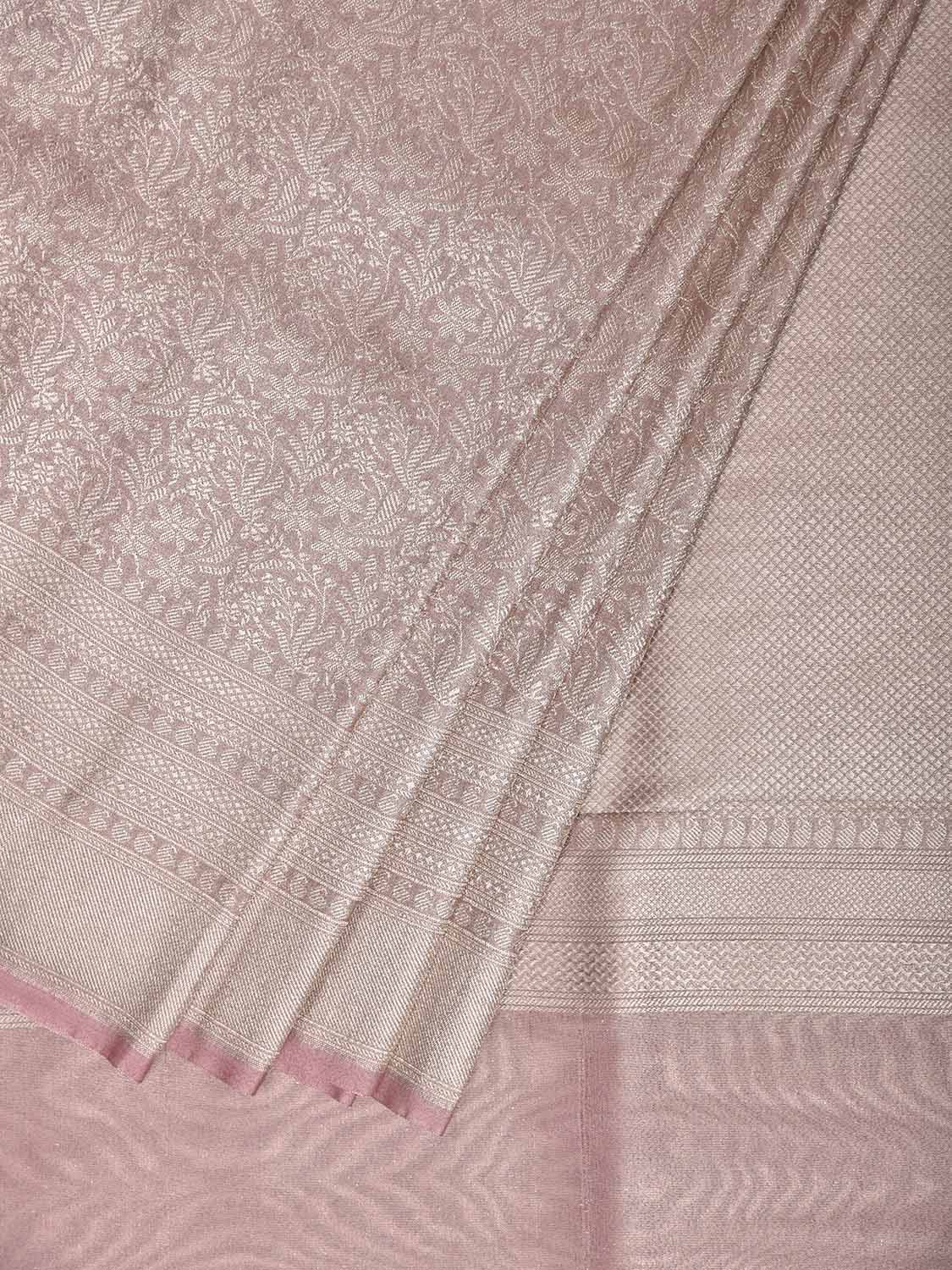 Light Pink Banaras Katan Saree with All Over Tissue Brocade Design b0329
