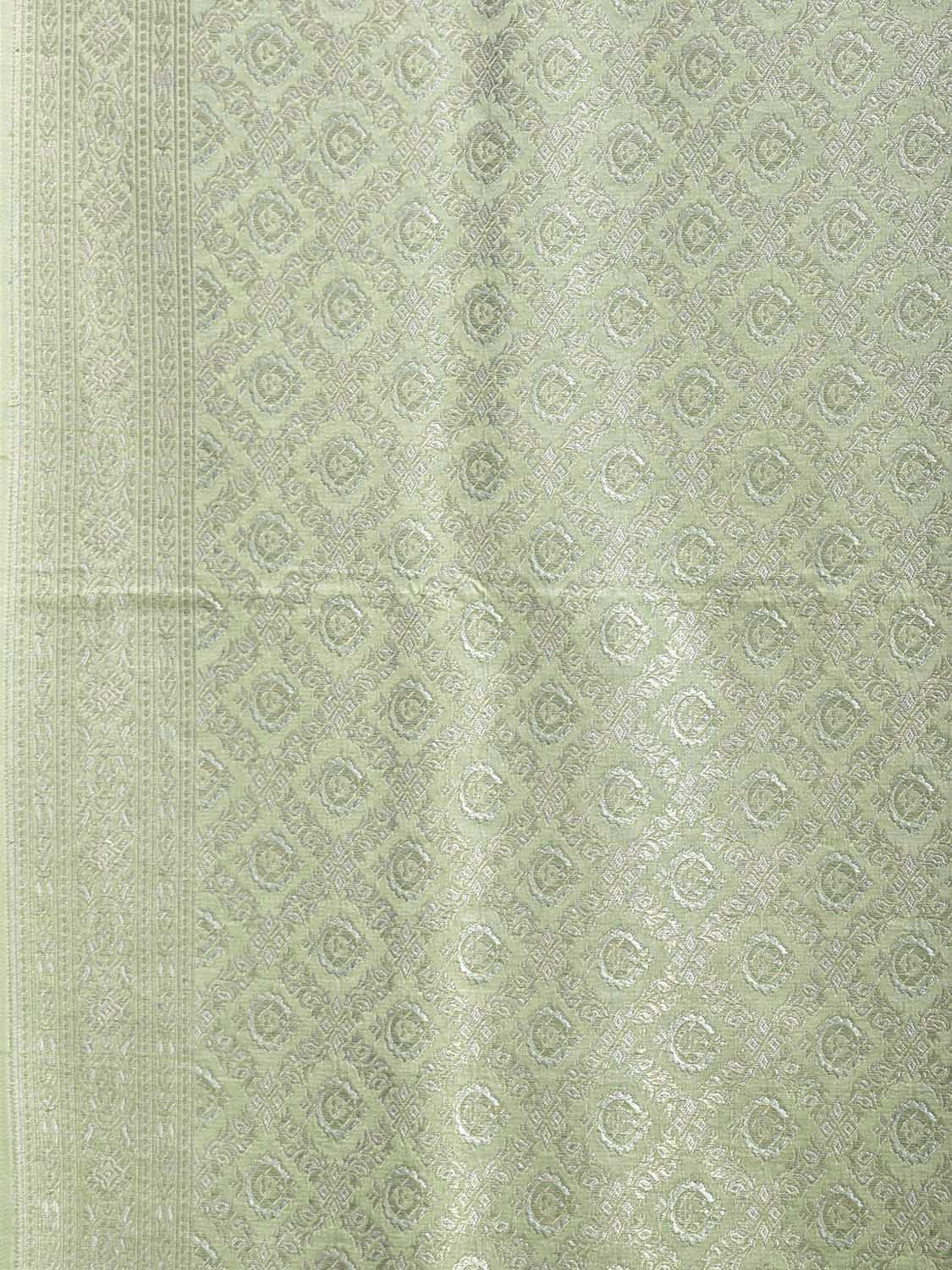 Light Green Banaras Katan Saree with All Over Tissue Brocade Design b0331