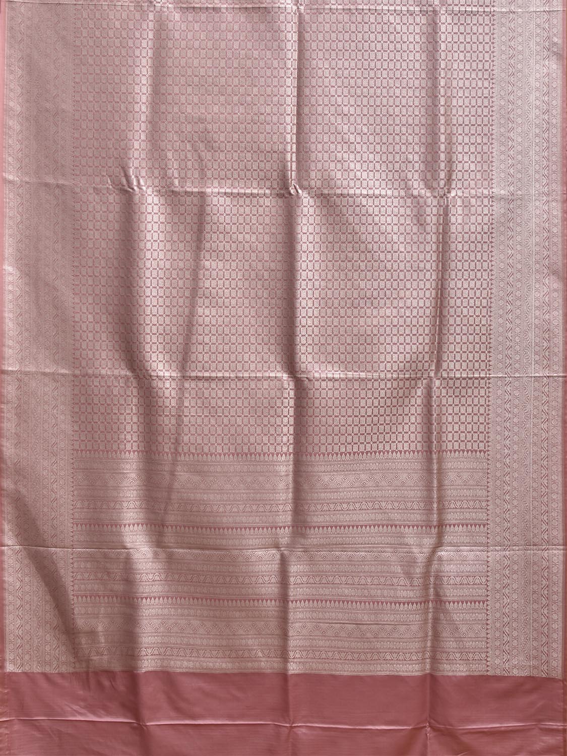 Light Pink Banaras Katan Saree with All Over Brocade Design b0334