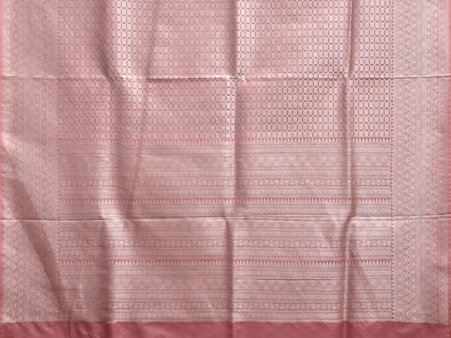 Light Pink Banaras Katan Saree with All Over Brocade Design b0334