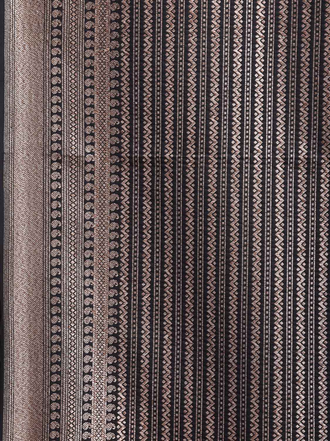 Black Banaras Katan Saree with All Over Antique Zari Design b0336