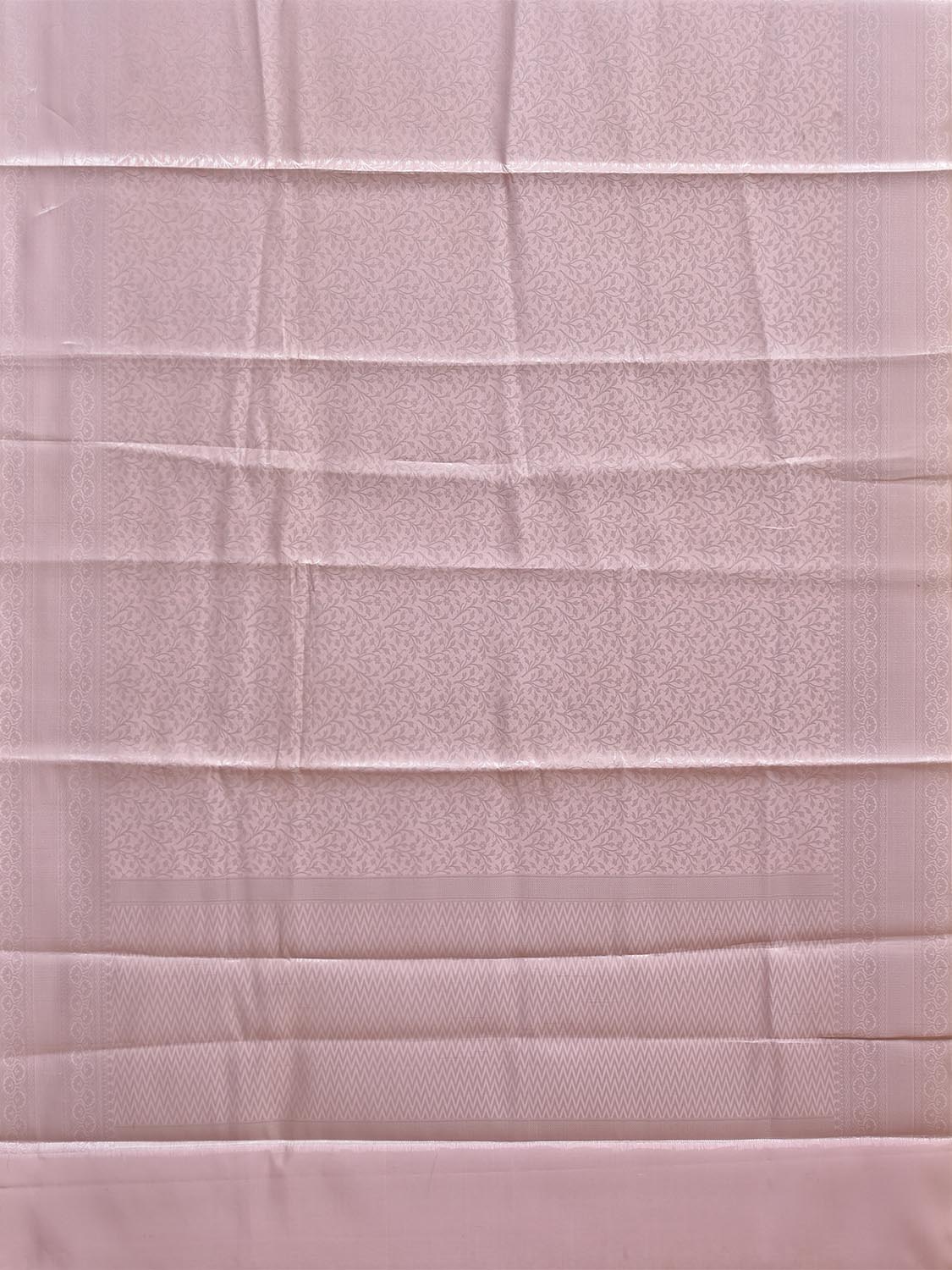 Baby Pink Banaras Katan Saree with All Over Floral Design b0337