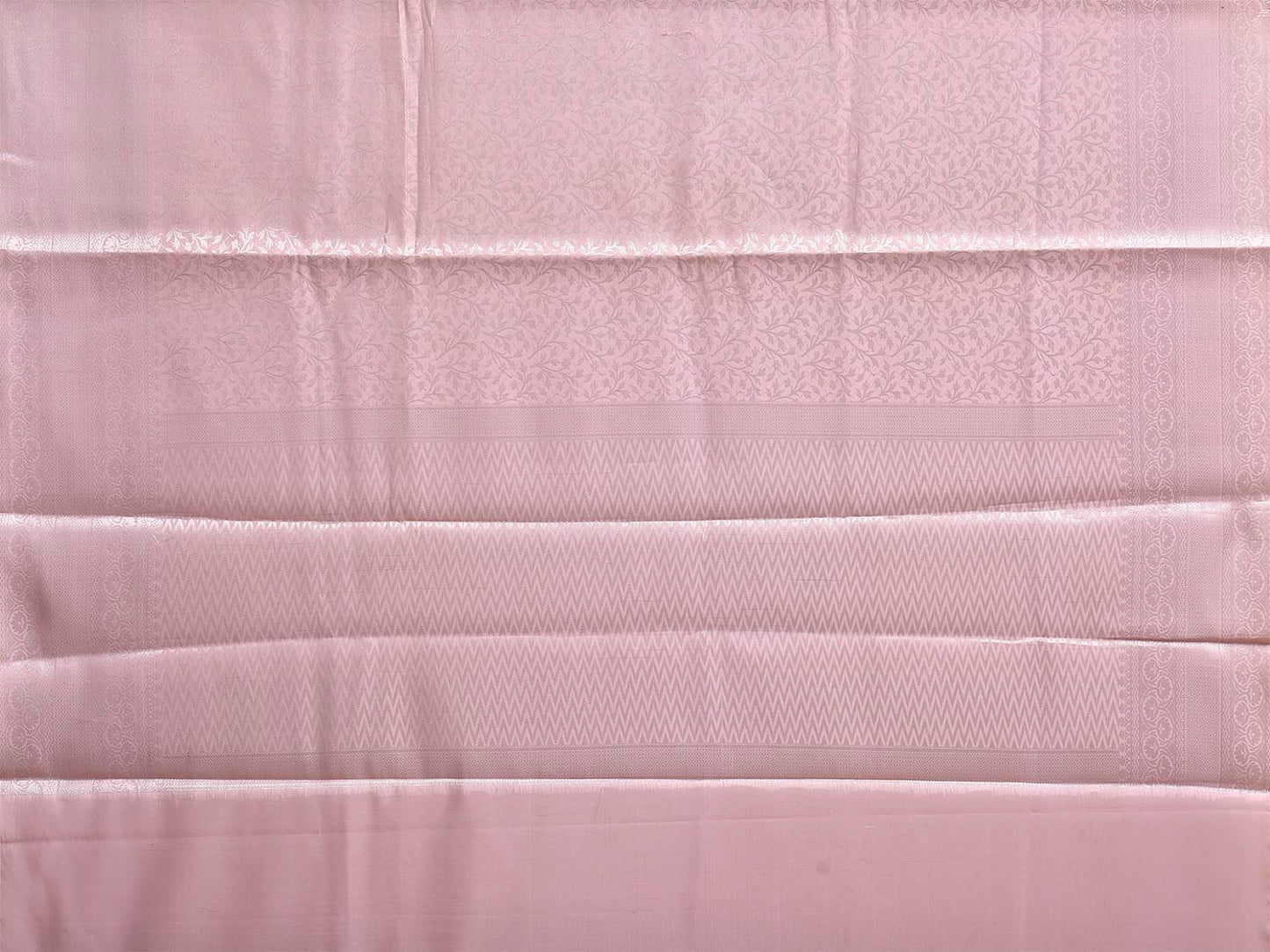 Baby Pink Banaras Katan Saree with All Over Floral Design b0337