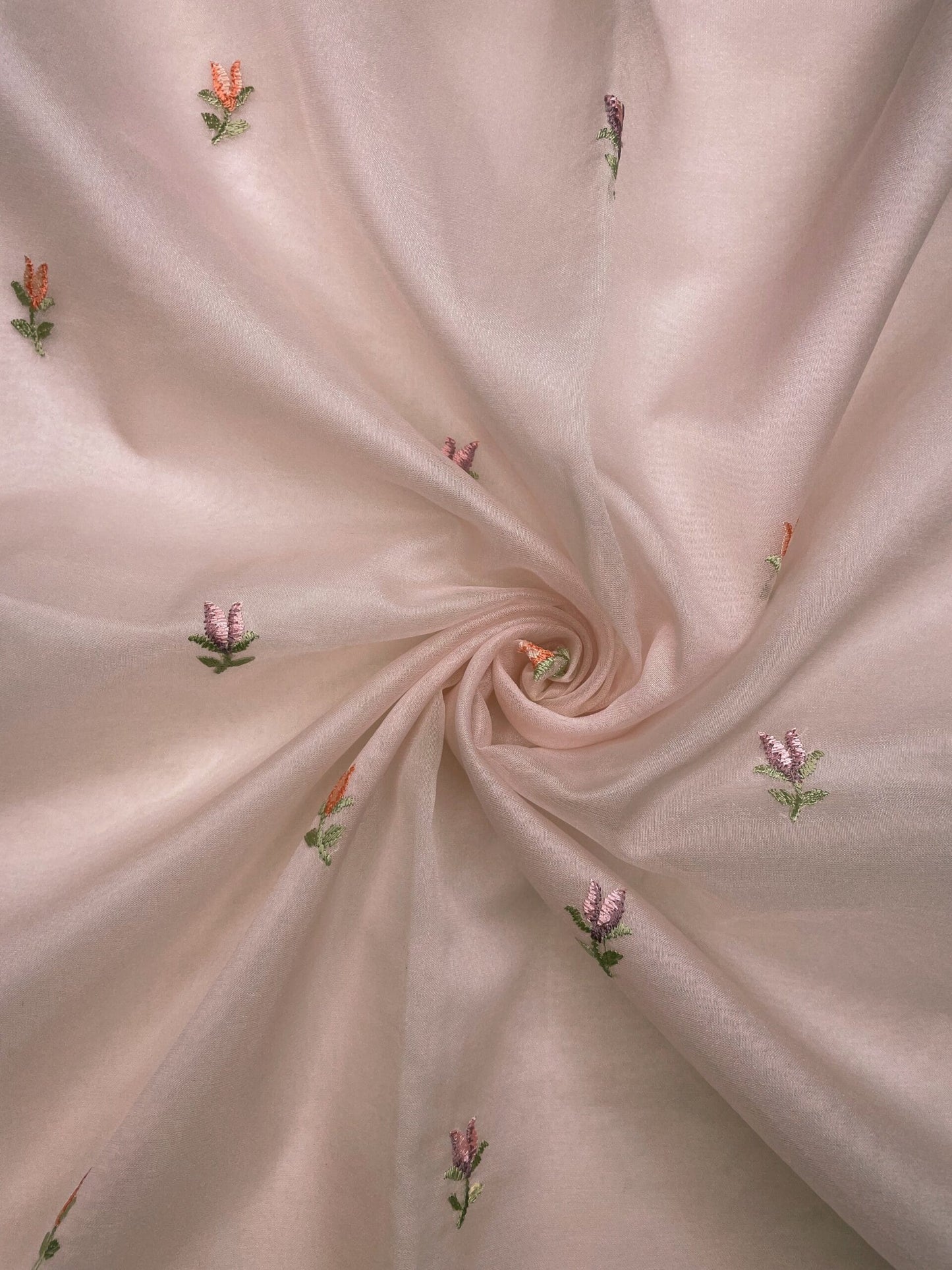Pink Organza Saree Embroidery with Butta and Border Design b0338ds