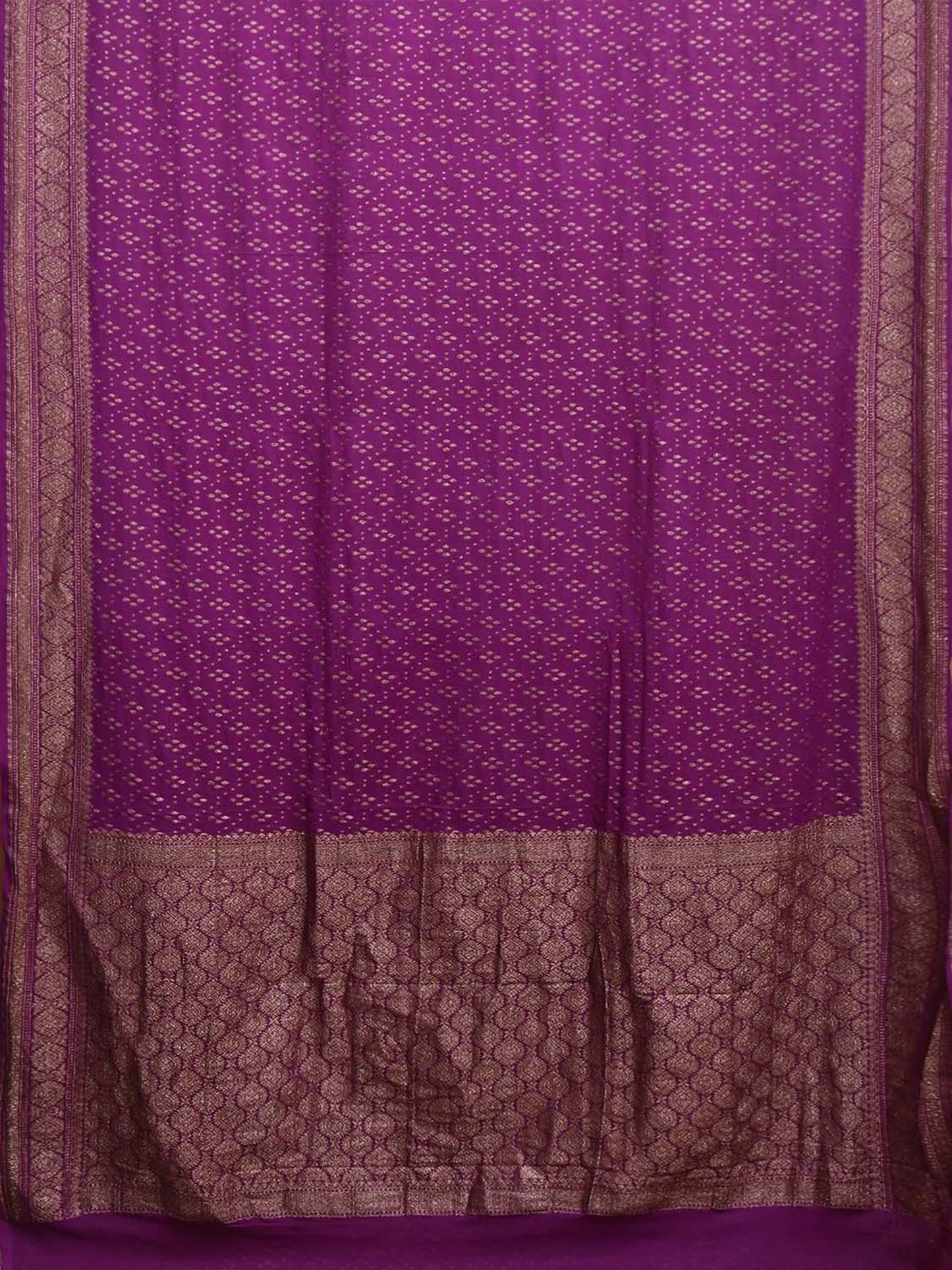 Purple Banaras Georgette Saree with Pallu and Border Design b0342