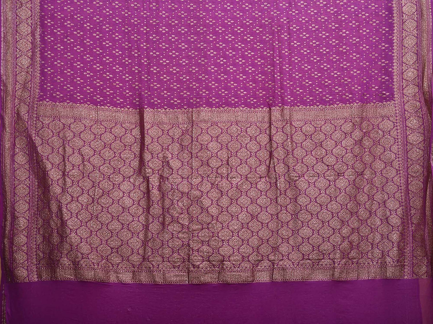 Purple Banaras Georgette Saree with Pallu and Border Design b0342