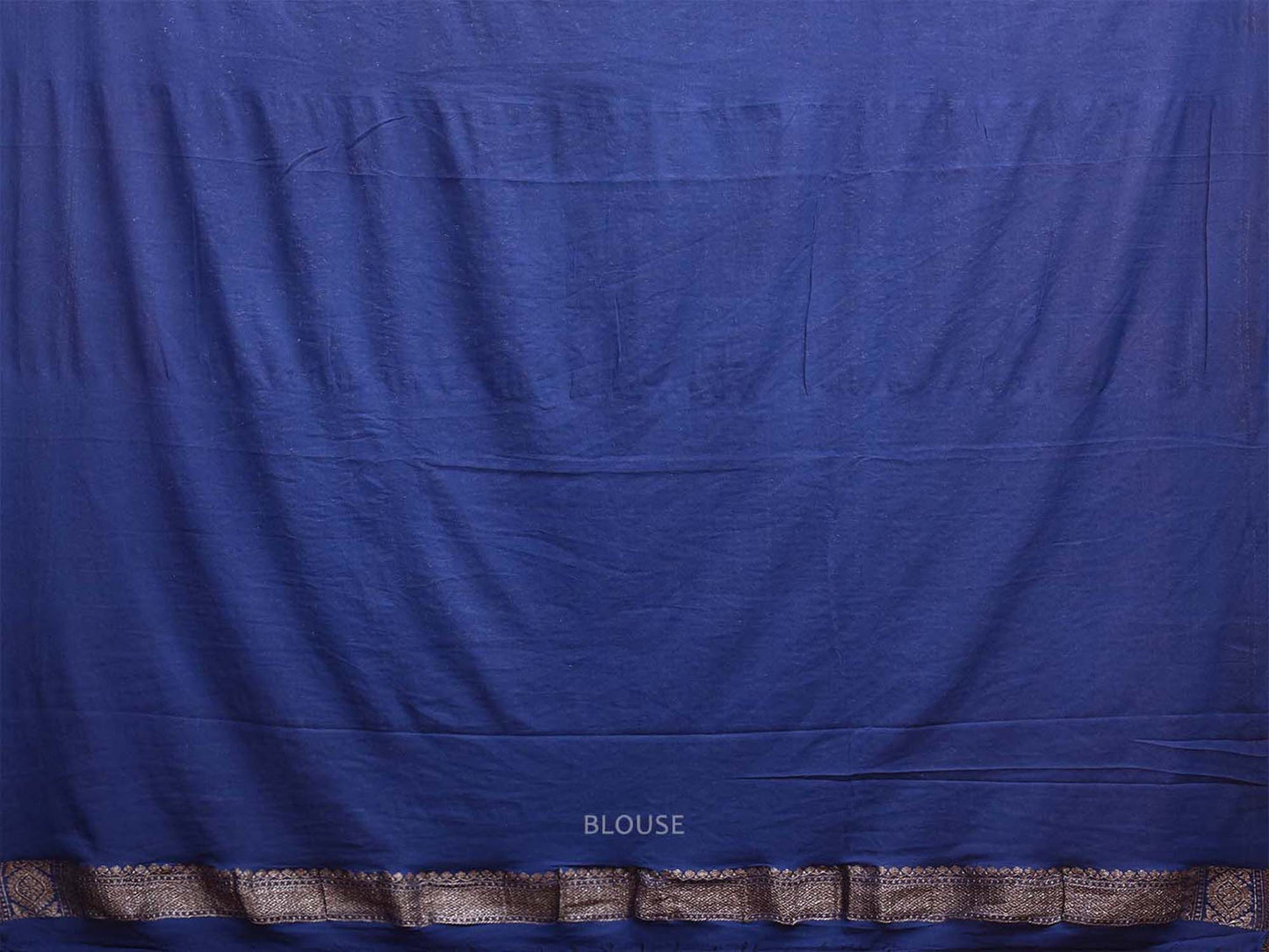 Dark Blue Banaras Georgette Saree with Pallu and Border Design b0344