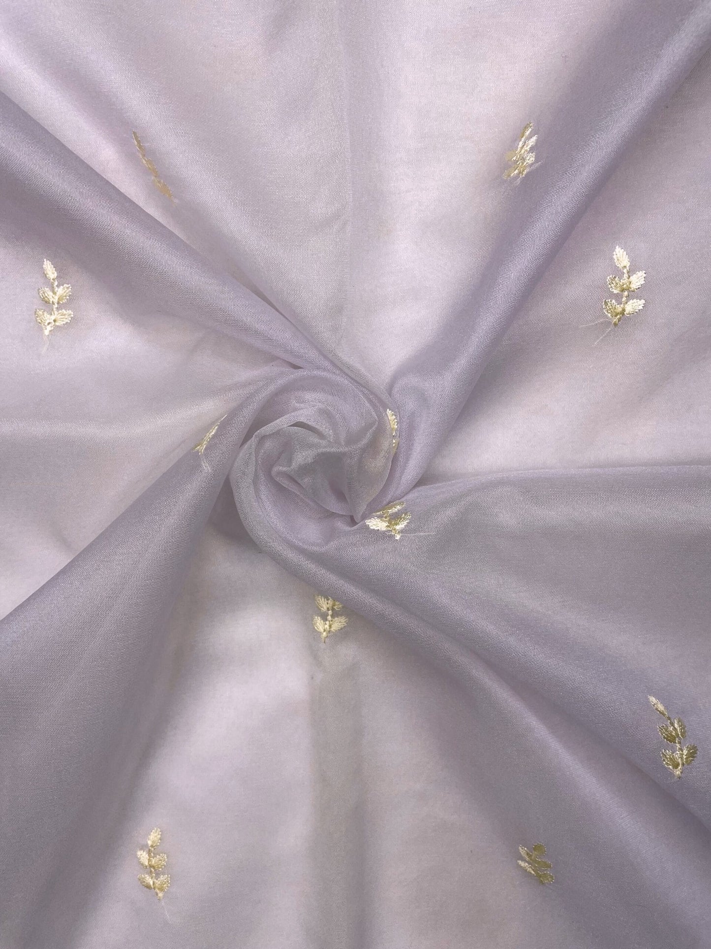 Light Purple Organza Saree Embroidery with Butta and Border Design b0345ds
