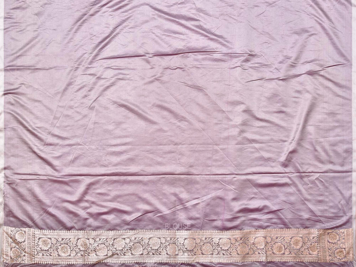 Light Mauve Banaras Katan Saree with Diagonal and Pallu Design b0347